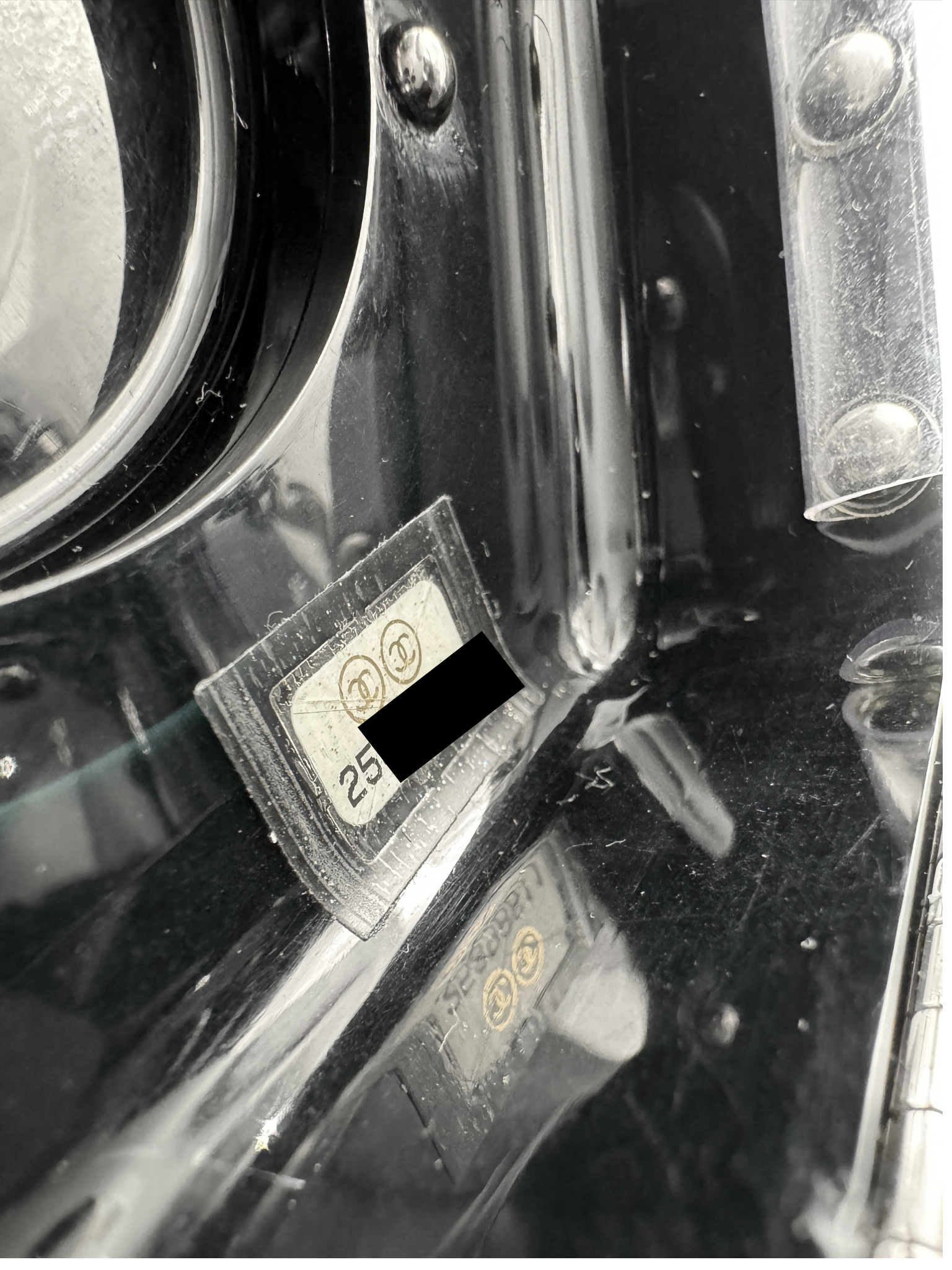 Octagon Minaudiere with Chain (28A Collection) in Black Acrylic Plexiglass