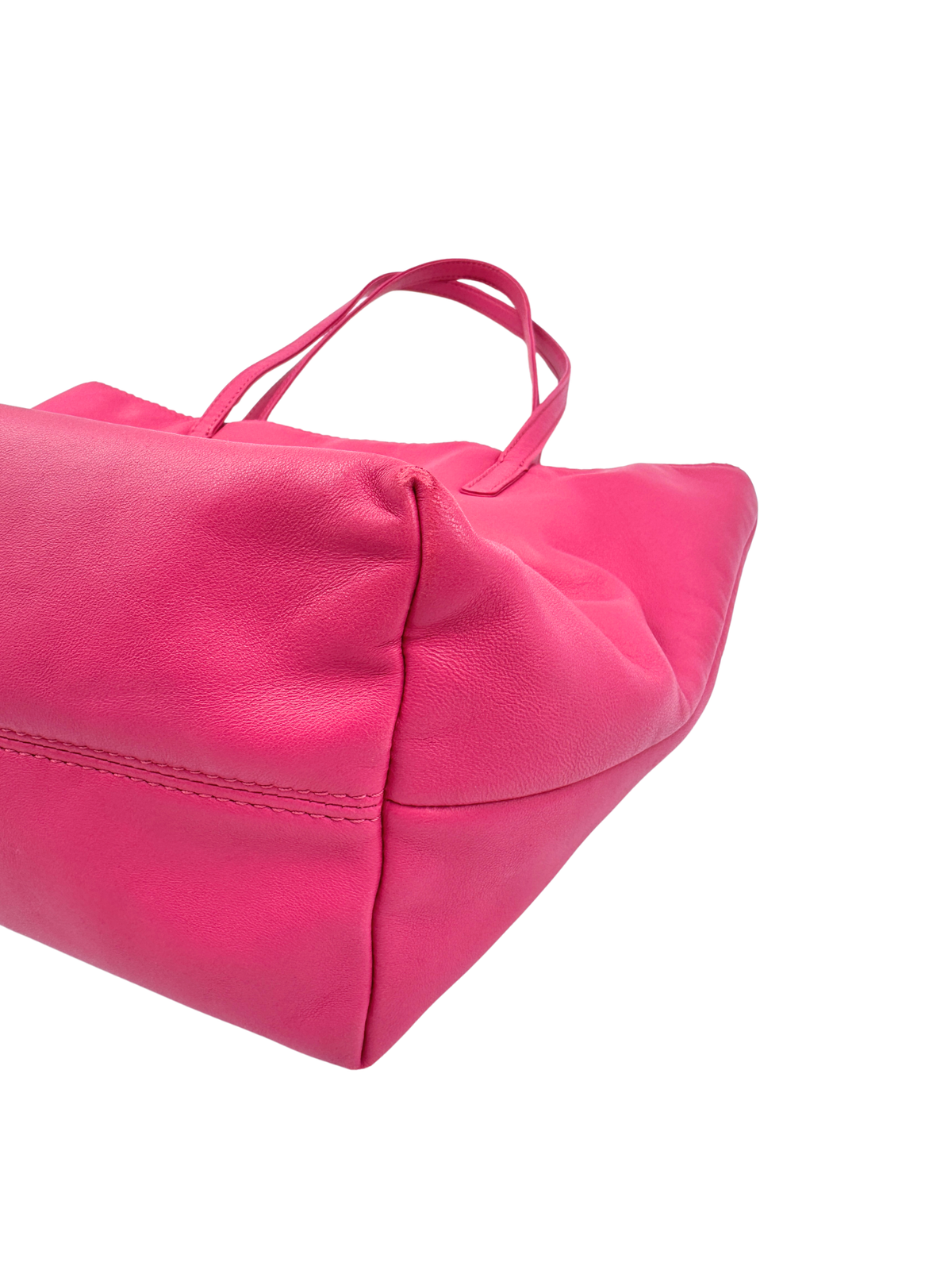 Vintage Anagram Logo Small East-West Shopping Tote Bag in Hot Pink Nappa Calfskin Leather