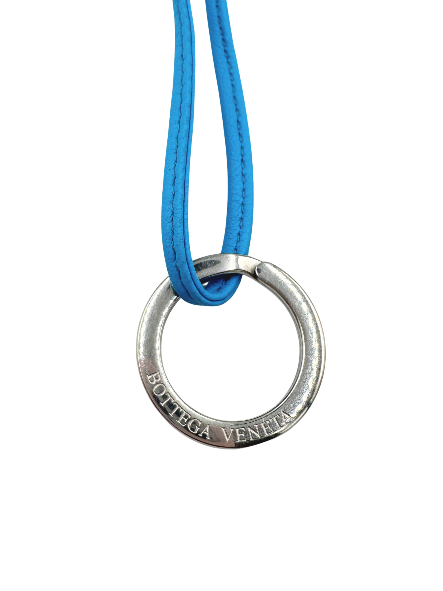 Mini Cabat Tote Bag Charm in Blue Intrecciato Woven Leather