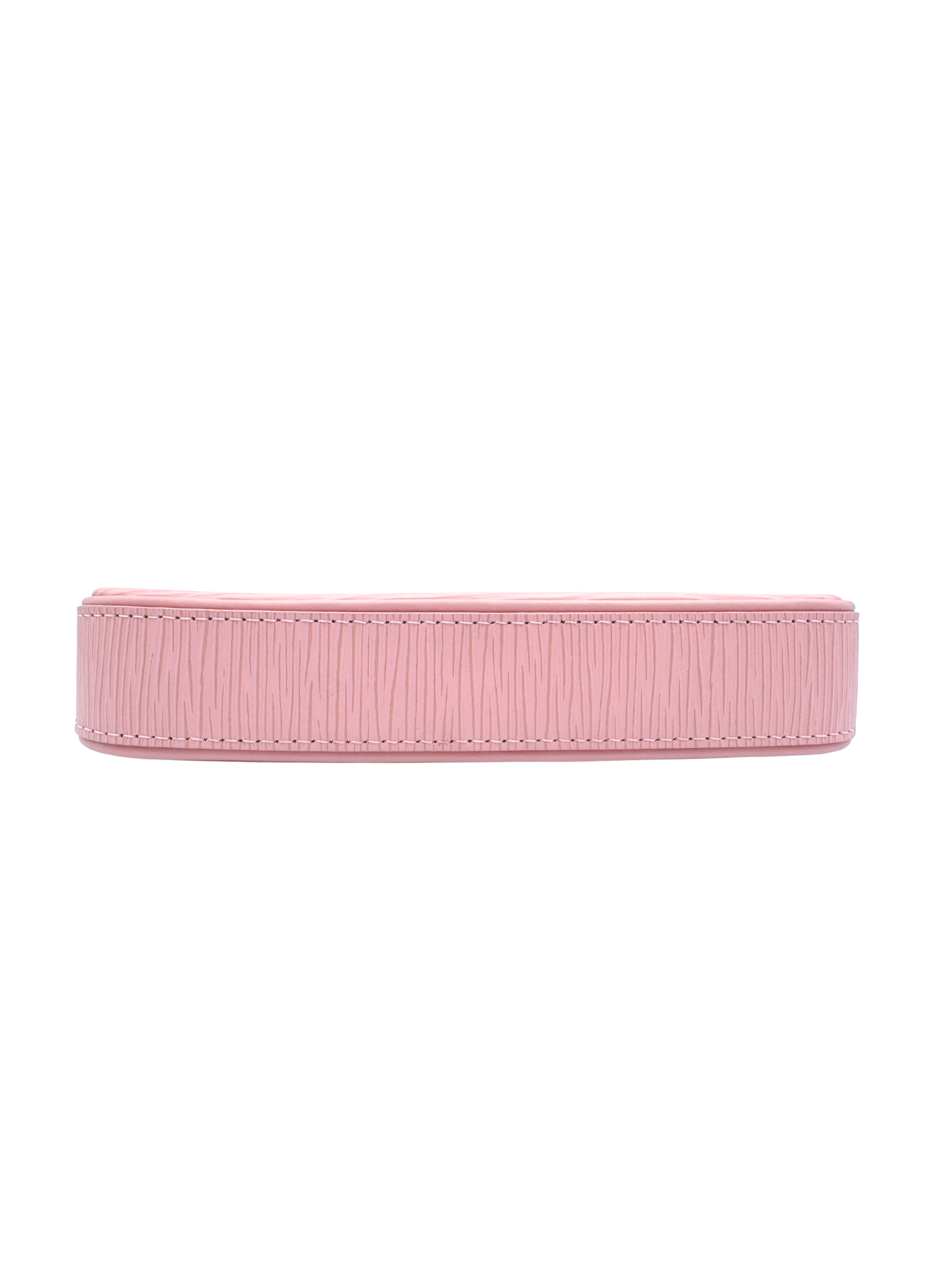 Easy Pouch on Strap Shoulder Bag with Chain in Rose Ballerine Pink Epi Leather