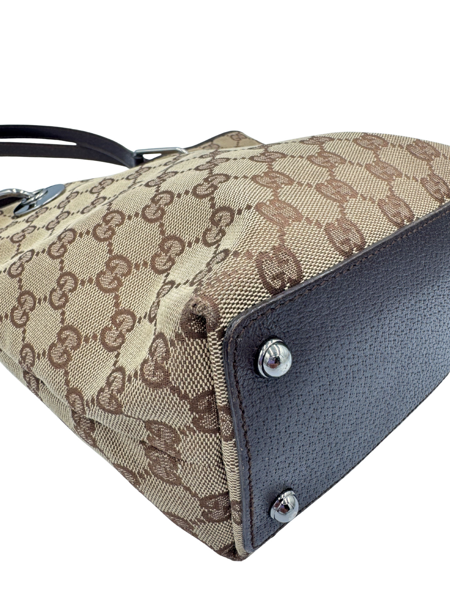 GG Small Eclipse Tote Bag in Brown & Tan GG Supreme Canvas