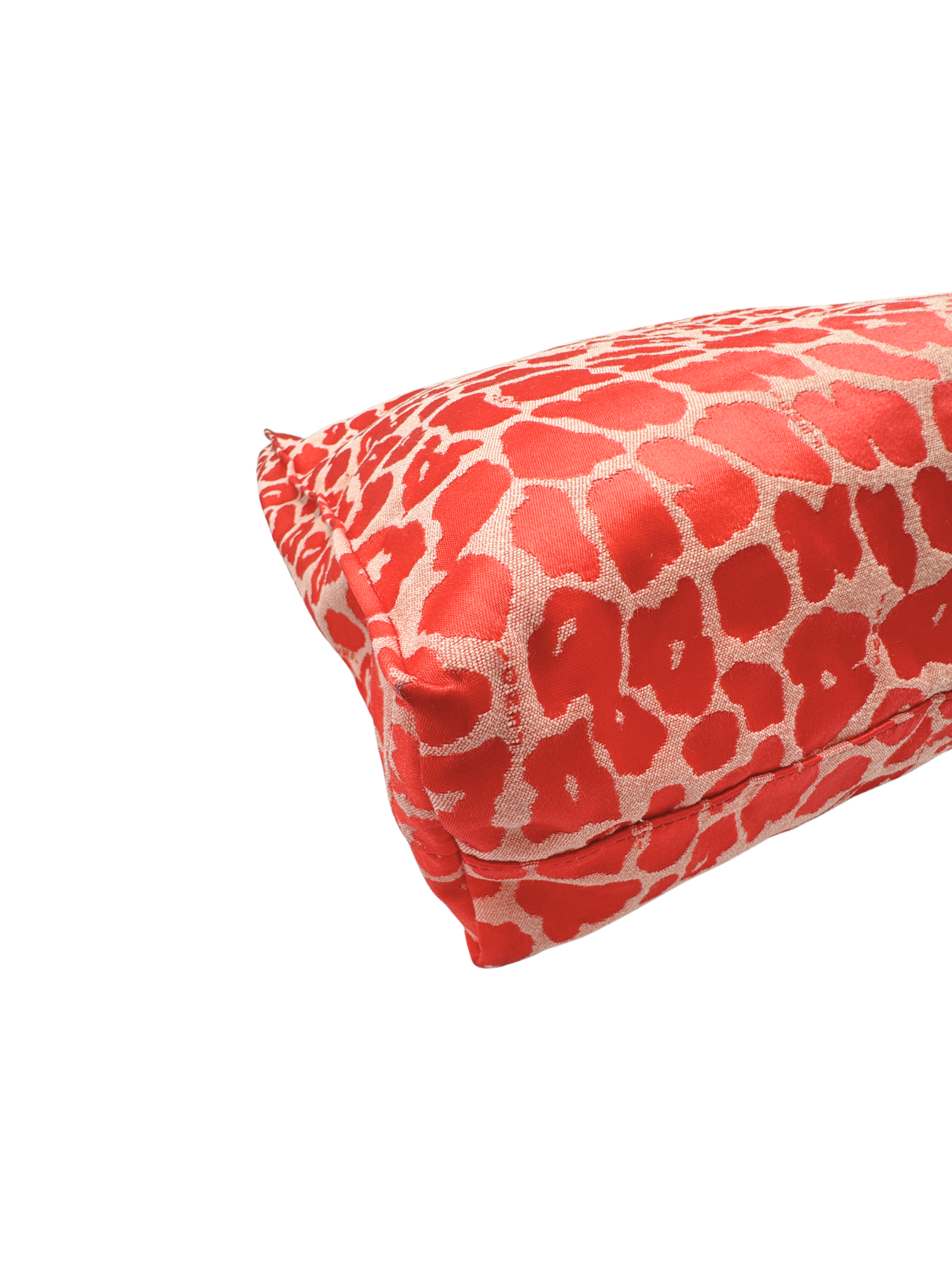 Leopard Print North/South Shopping Tote Bag in Red Embroidered Canvas