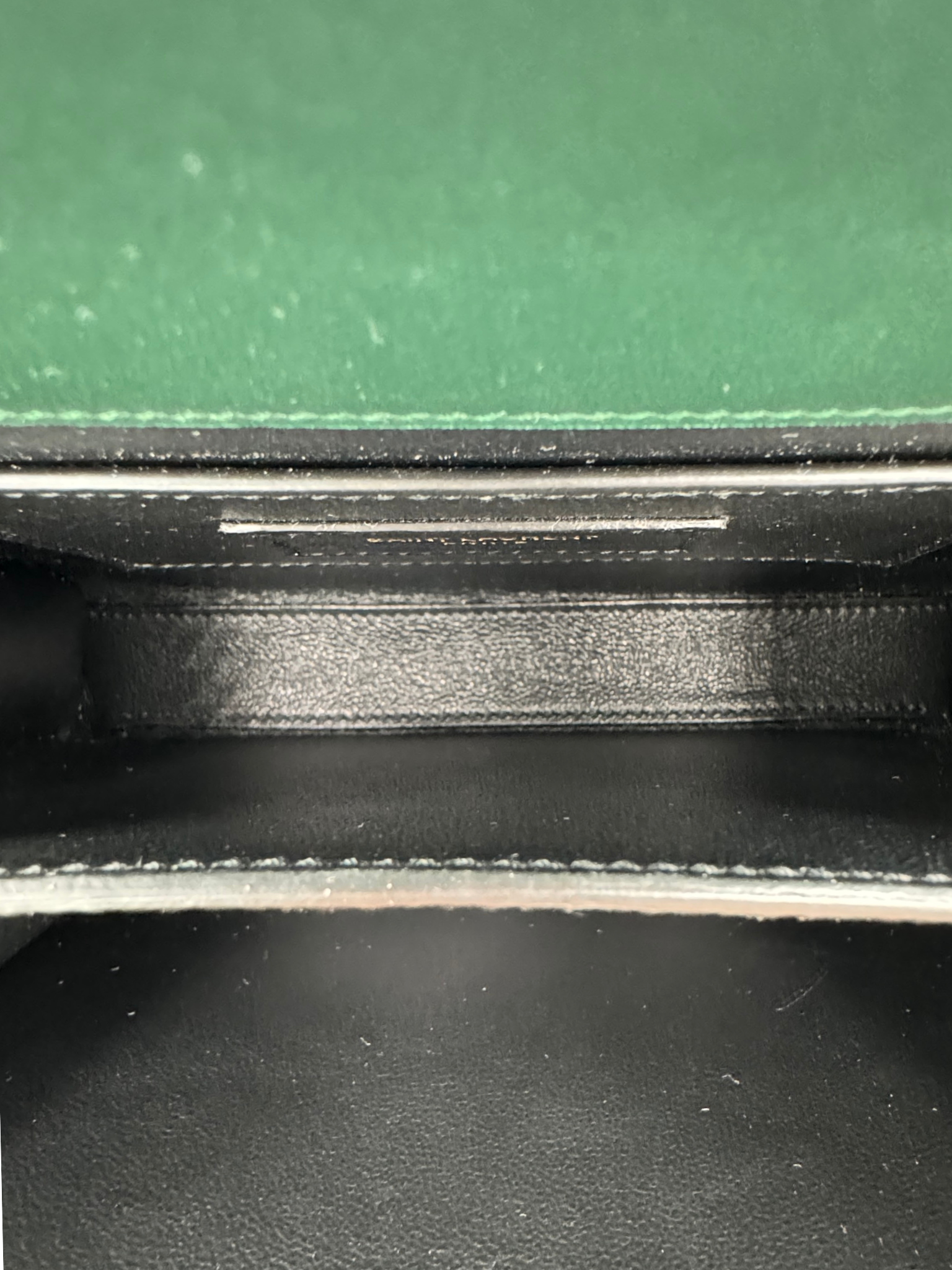 2025 Mini Cassandra Top Handle Shoulder Bag in Fir Leaf Green Patent Leather