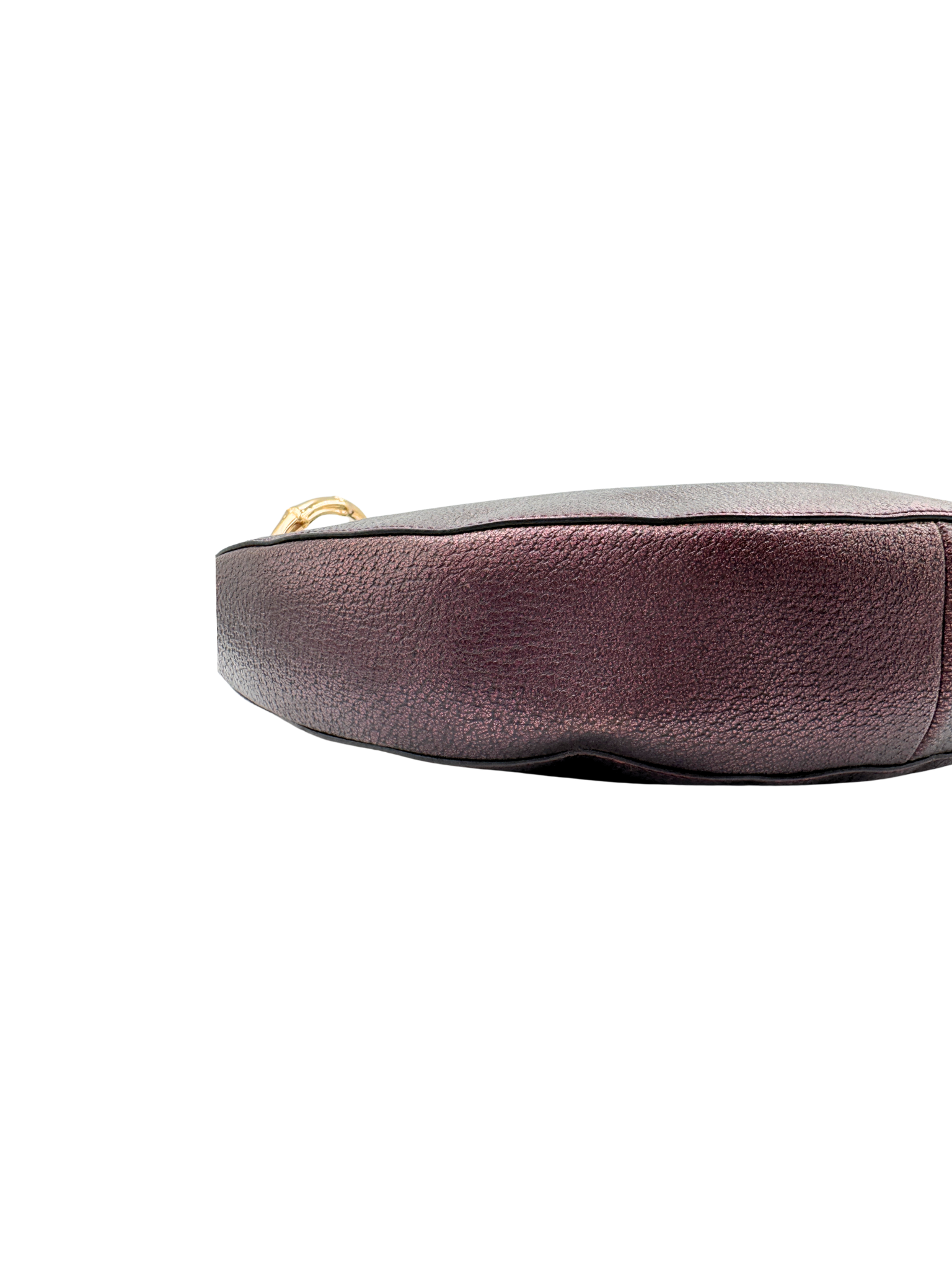 Vintage Tom Ford Era GG Logo Hobo Shoulder Bag in Plum Grained Leather