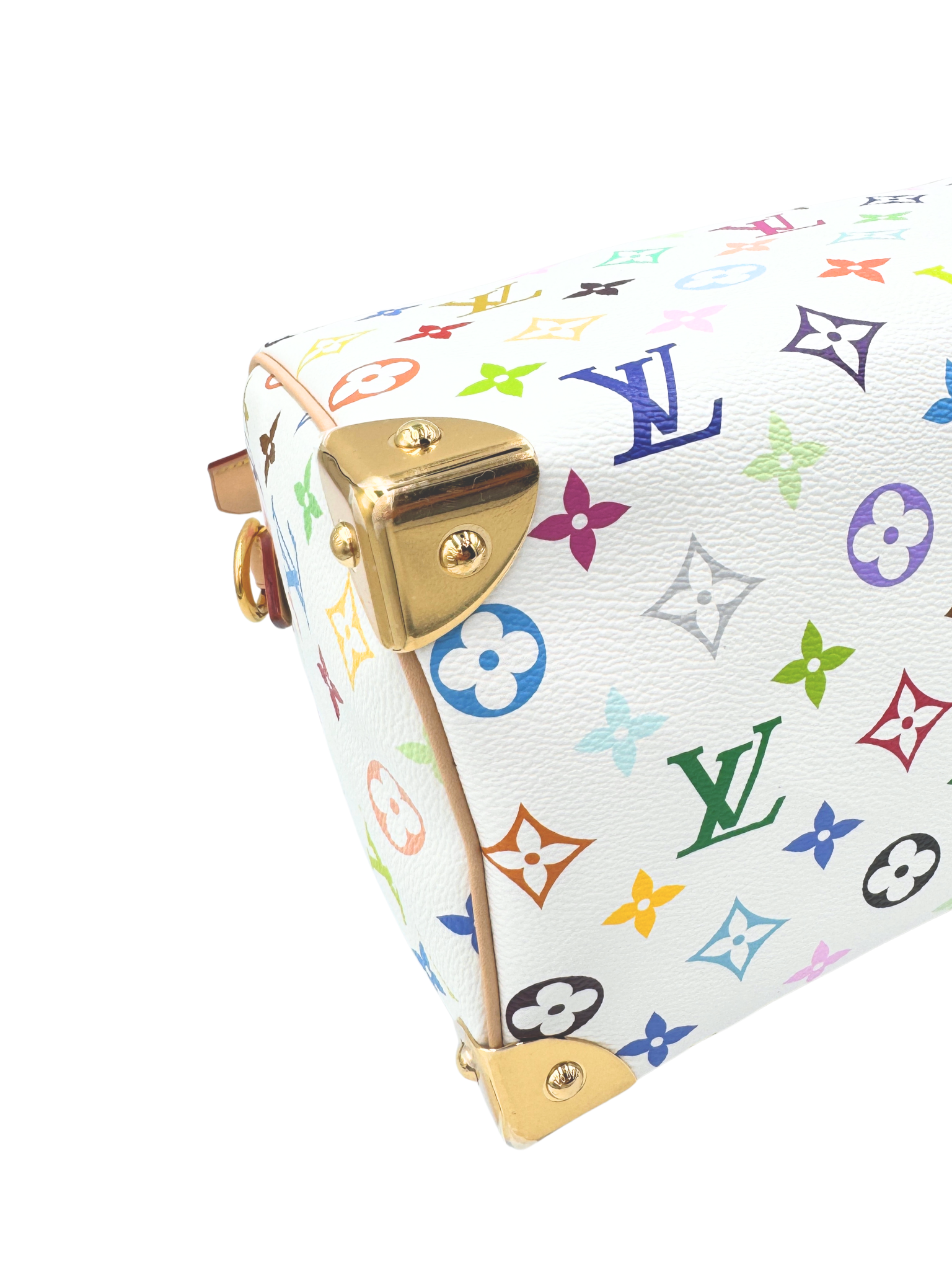 Louis Vuitton 2025 Limited Edition LV x Takashi Murakami Multicolore Speedy Bandoulière 25 in White Multicolor Coated Canvas