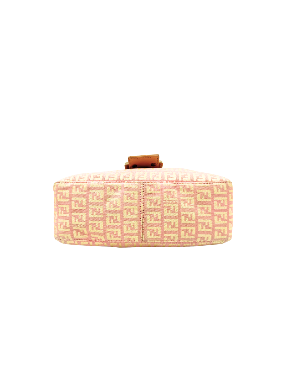 Vintage Zucchino FF Baguette Shoulder Bag in Pink and Ivory Monogram Canvas