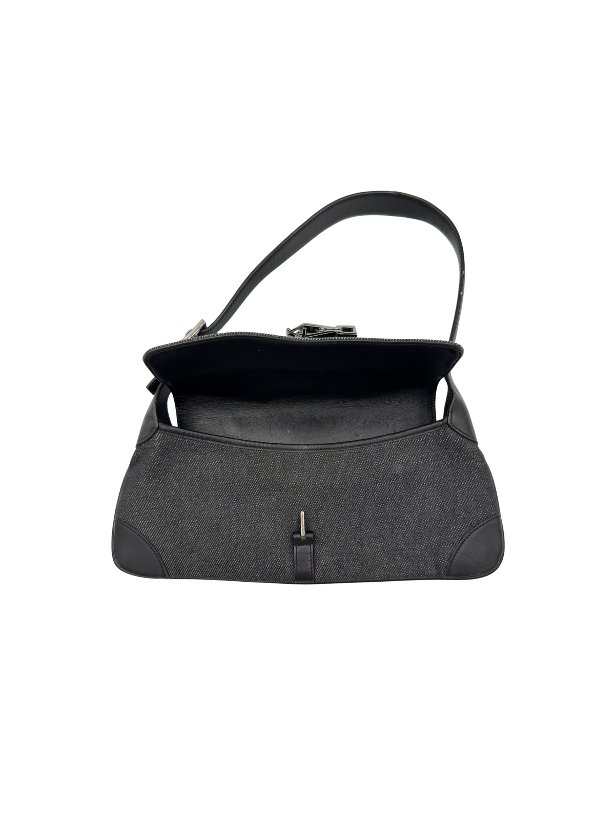 Vintage Tom Ford Era East-West Jackie Shoulder Bag in Black Denim