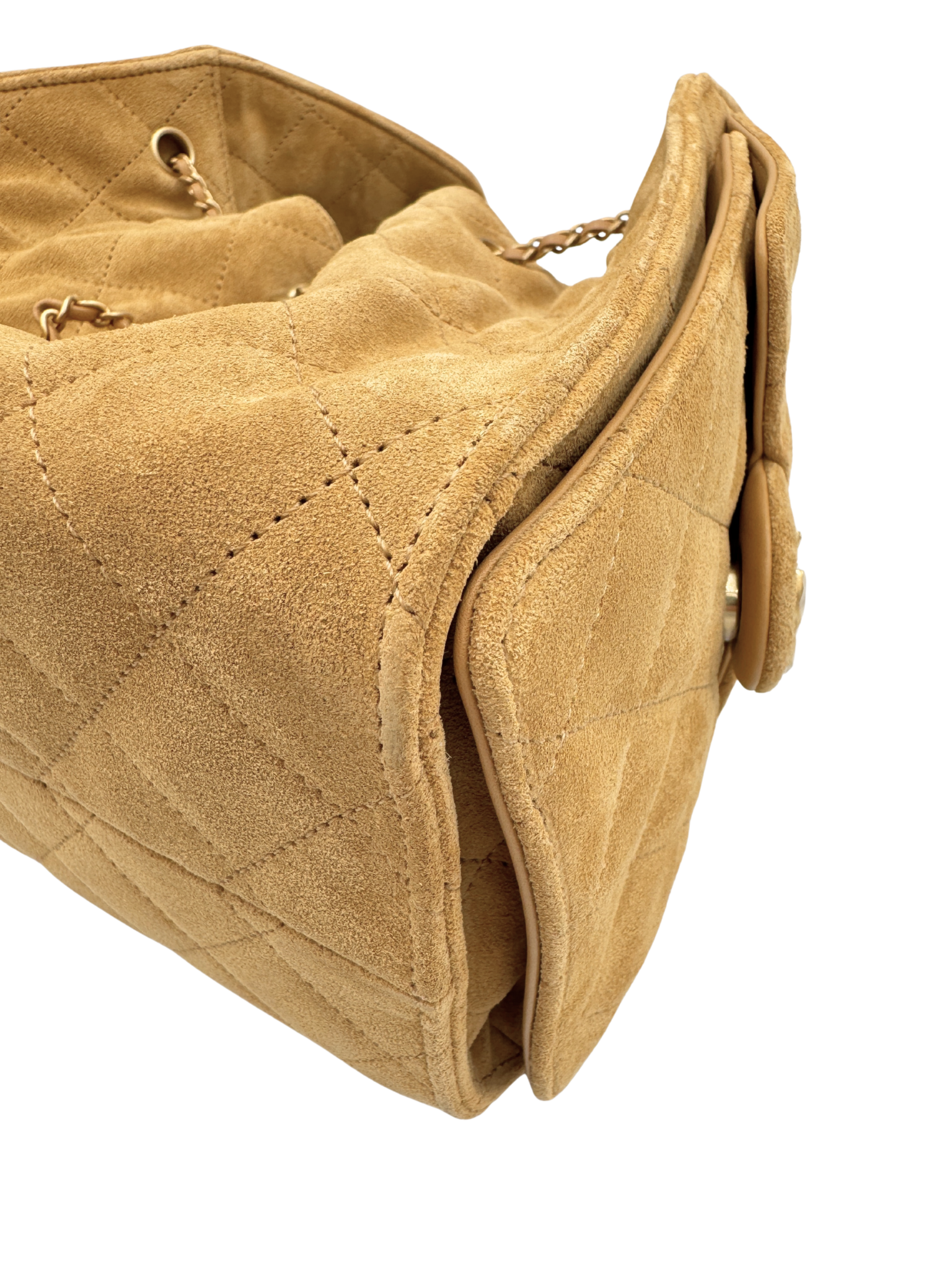 Small Chanel 25 Quilted Hobo Bag in Dark Beige Suede (Cruise 2025/2026 Collection)