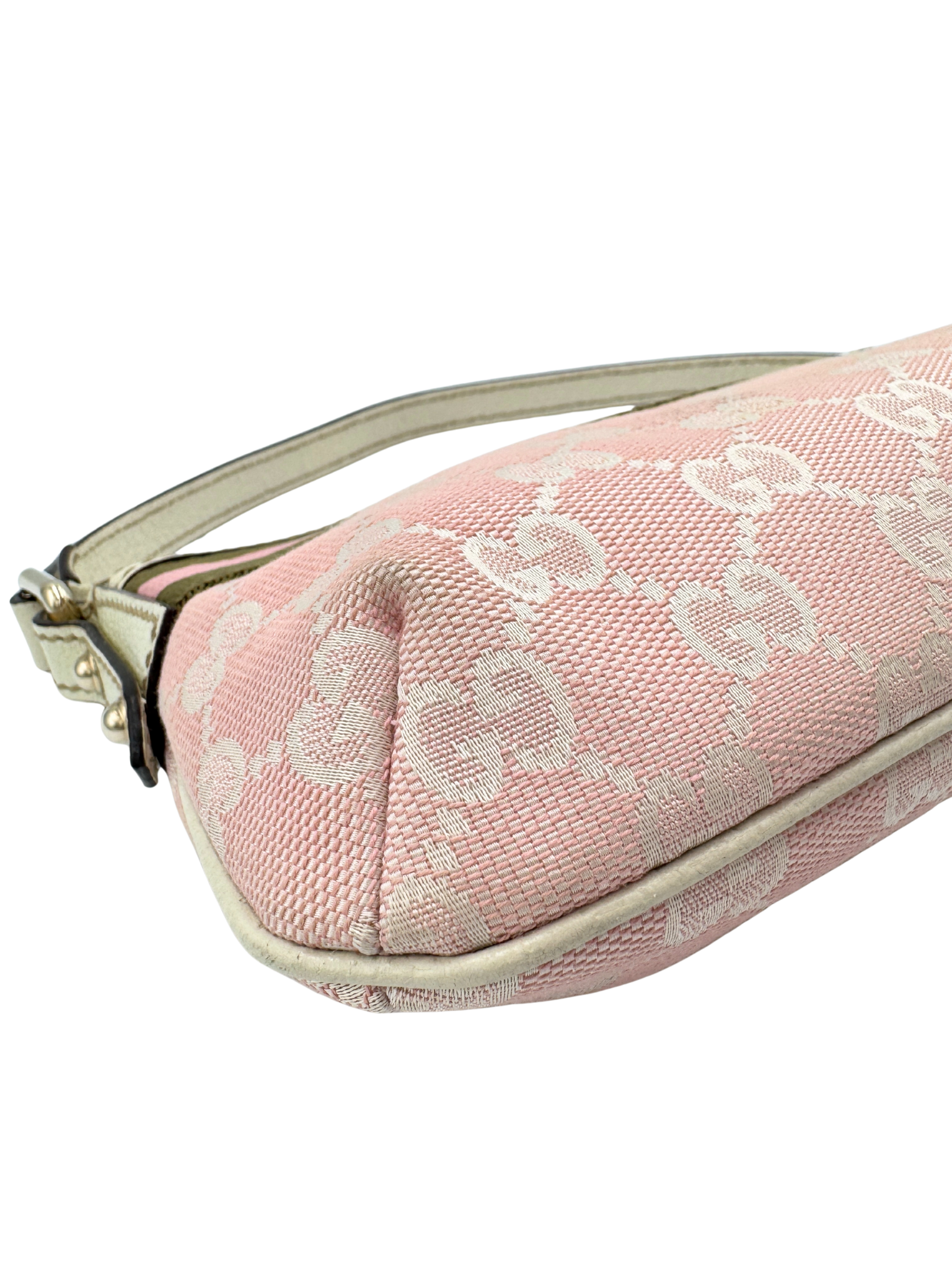 Pochette Shoulder Bag with Charms in Pink Monogram GG Logo Canvas