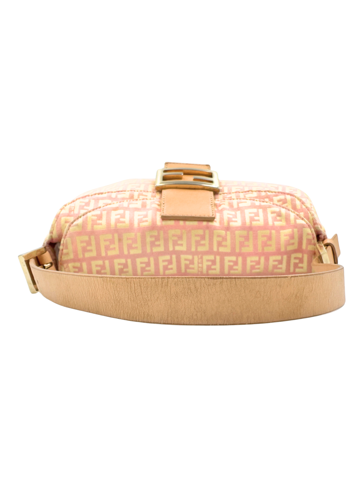 Vintage Zucchino FF Baguette Shoulder Bag in Pink and Ivory Monogram Canvas