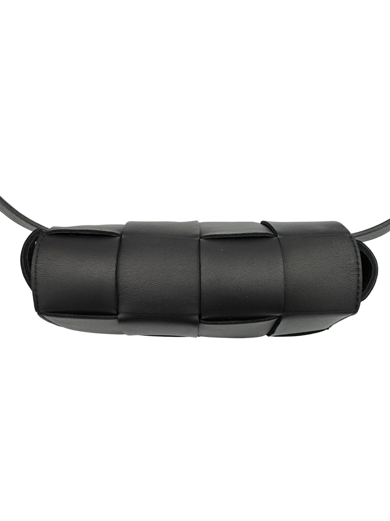 Cassette Belt Bag / Bum Bag in Black Maxi Intrecciato Woven Leather