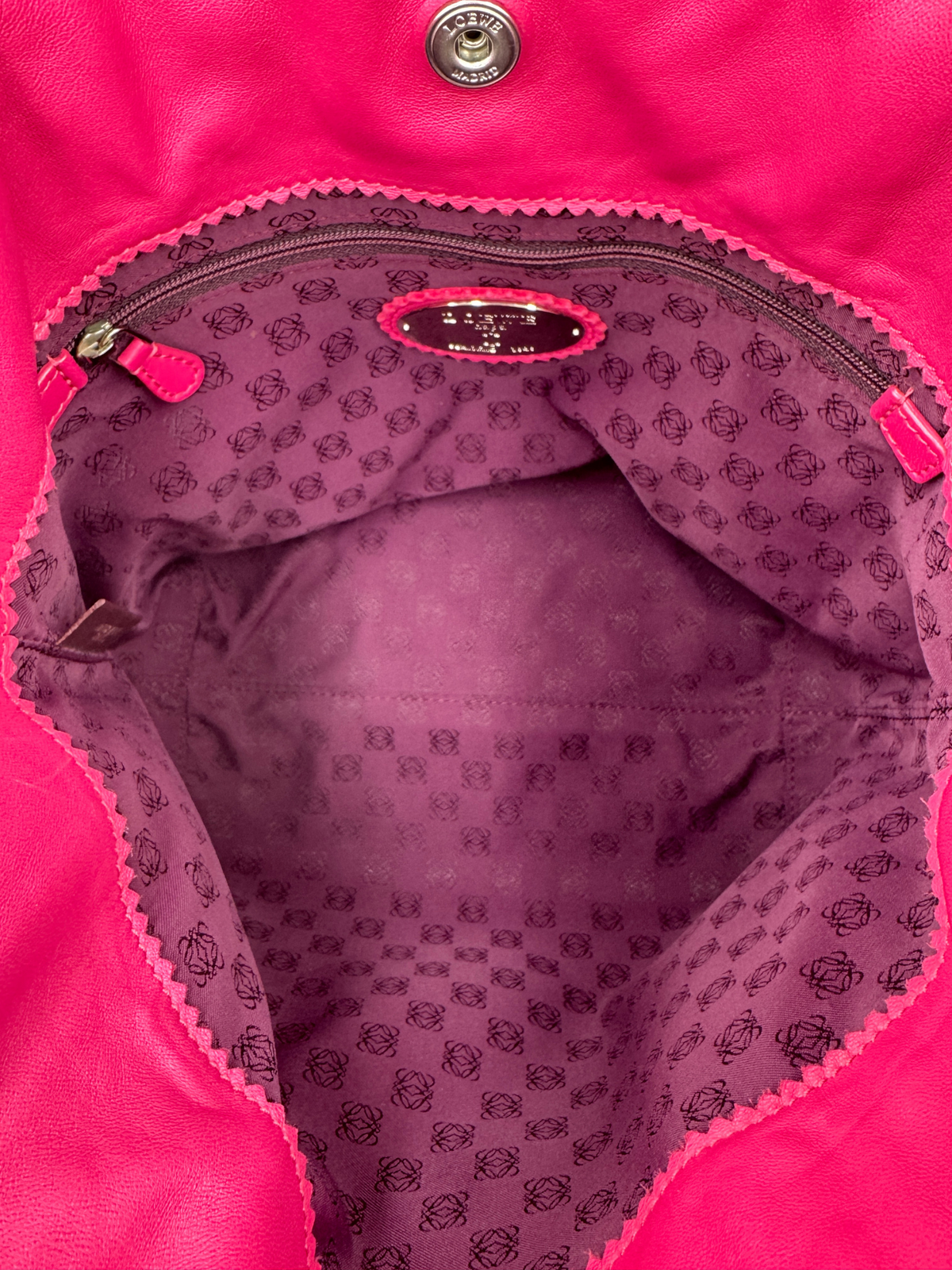 Vintage Anagram Logo Small East-West Shopping Tote Bag in Hot Pink Nappa Calfskin Leather