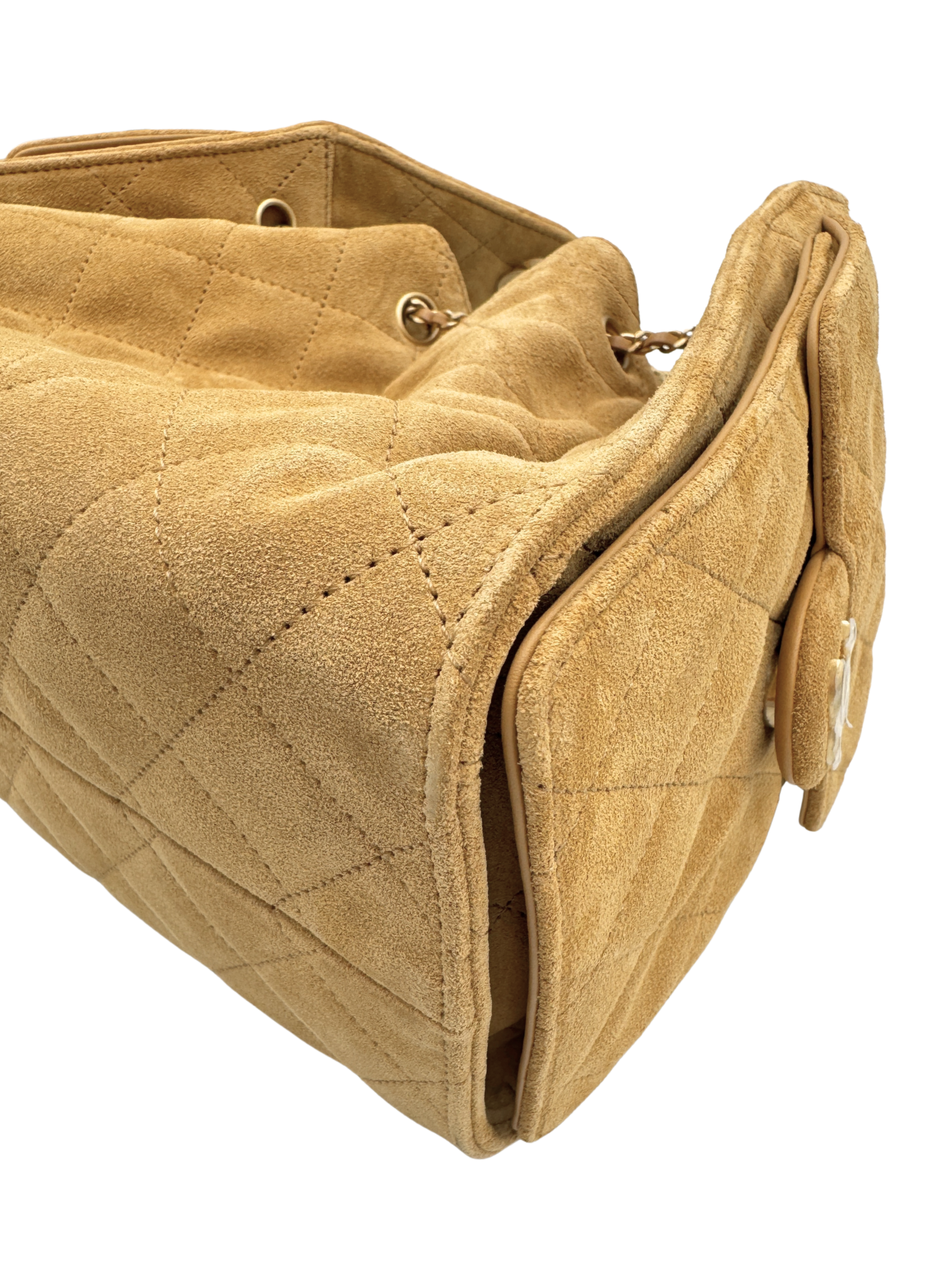 Small Chanel 25 Quilted Hobo Bag in Dark Beige Suede (Cruise 2025/2026 Collection)