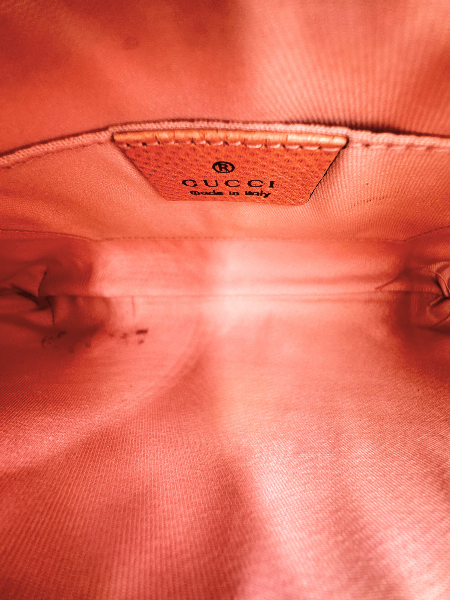 Iridescent GG Monogram Shoulder Bag Pochette with Bumble Bee Charm in Pink Canvas with Lizard Embossed Trim