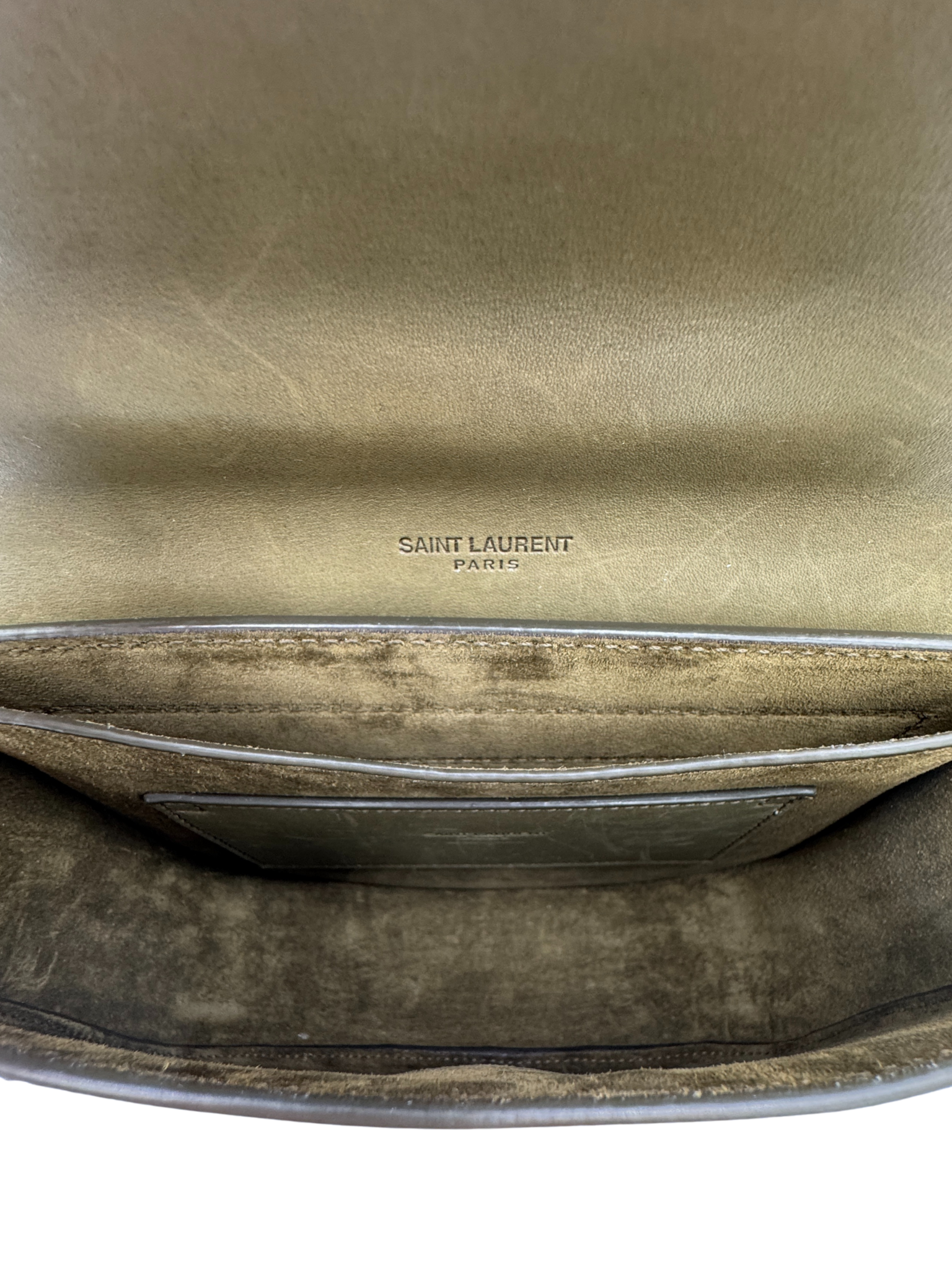 Small Kaia Crossbody Satchel Bag in Olive Green Leather