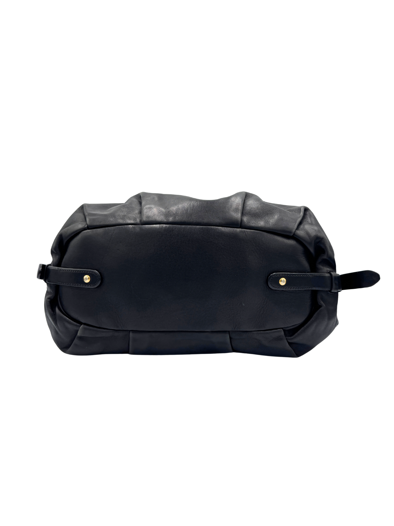 Hobo Satchel Bag with Crossbody Strap in Black Leather