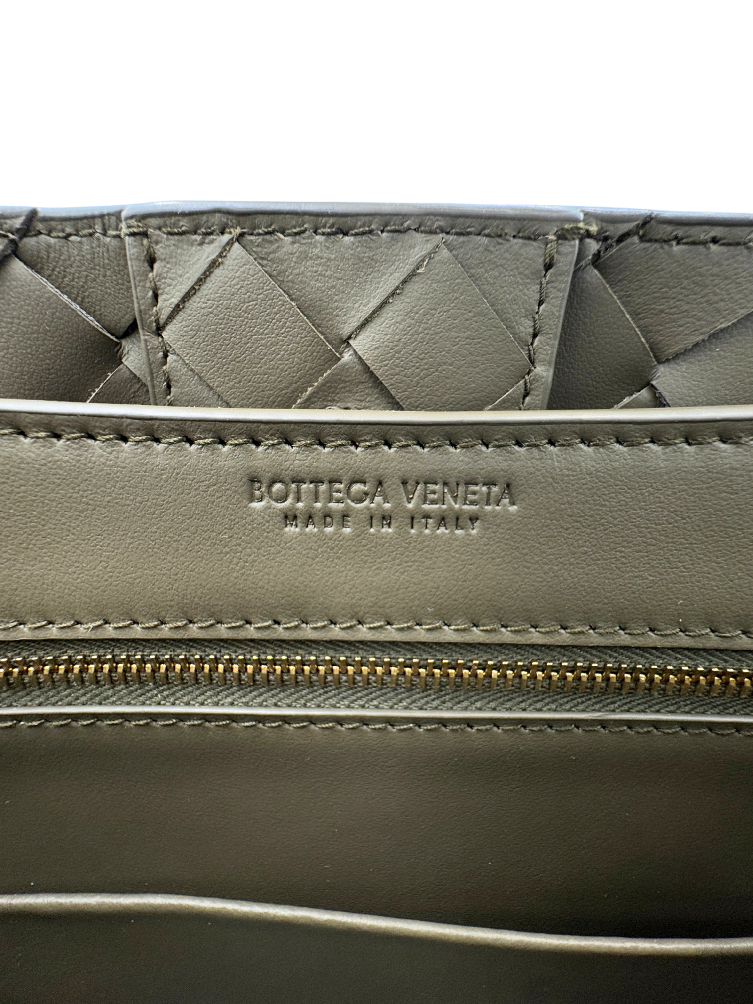 Small Andiamo Top Handle Shoulder Bag in Cypress Green Intrecciato Suede