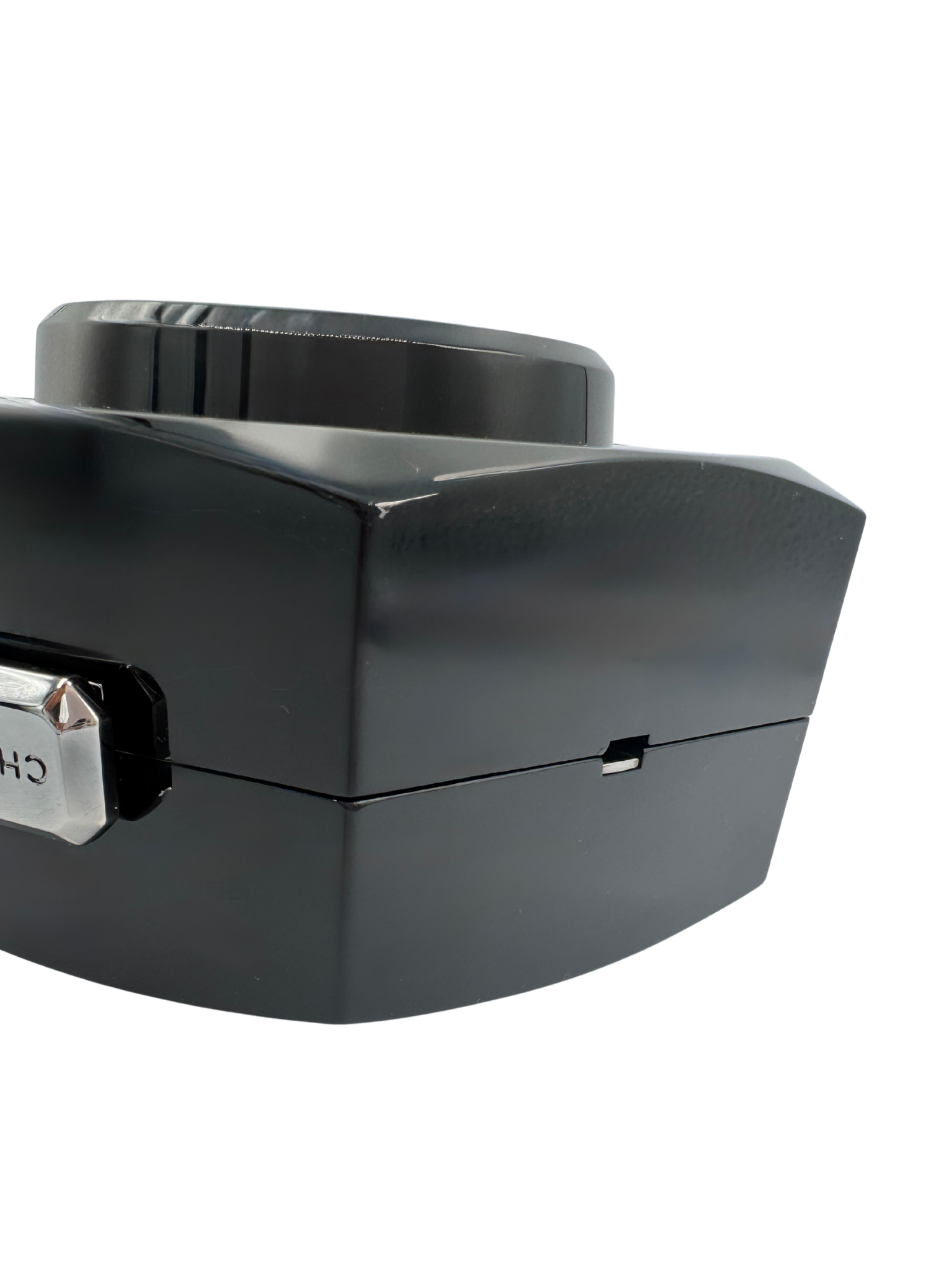 Octagon Minaudiere with Chain (28A Collection) in Black Acrylic Plexiglass