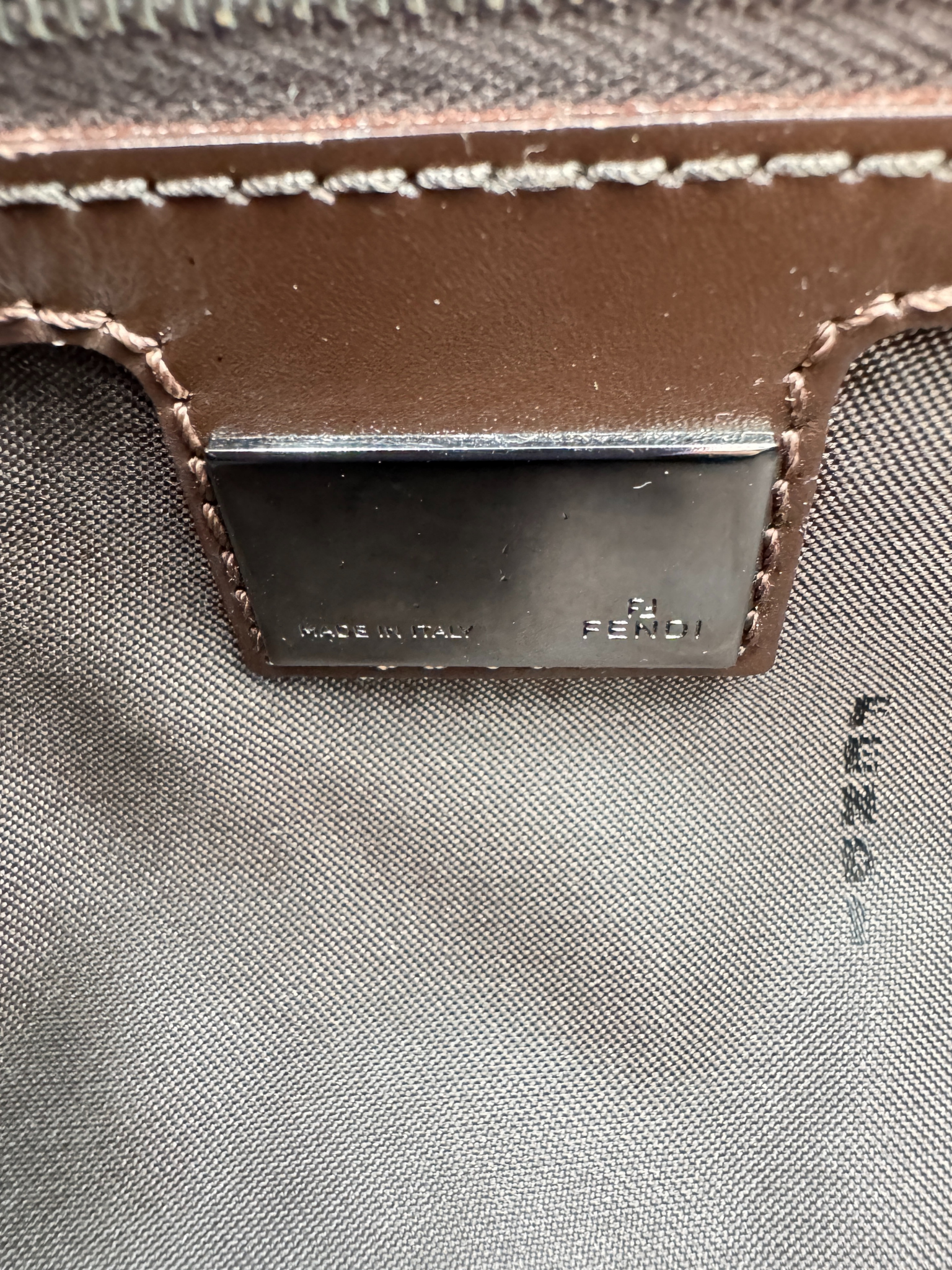 Vintage FF Zucchino Bauletto Shoulder Bag in Brown Monogram Logo Jacquard Fabric