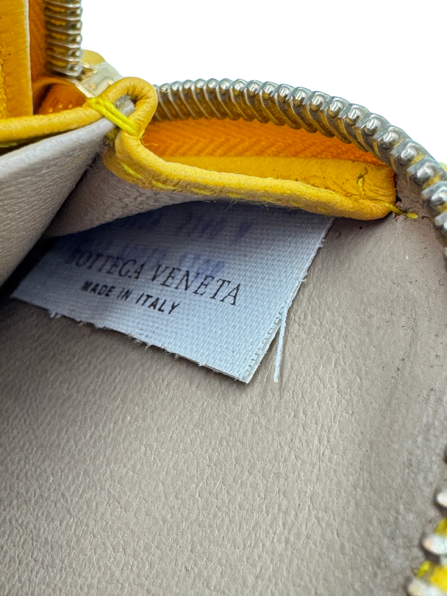 Compact Ziparound Wallet in Yellow Intrecciato Leather