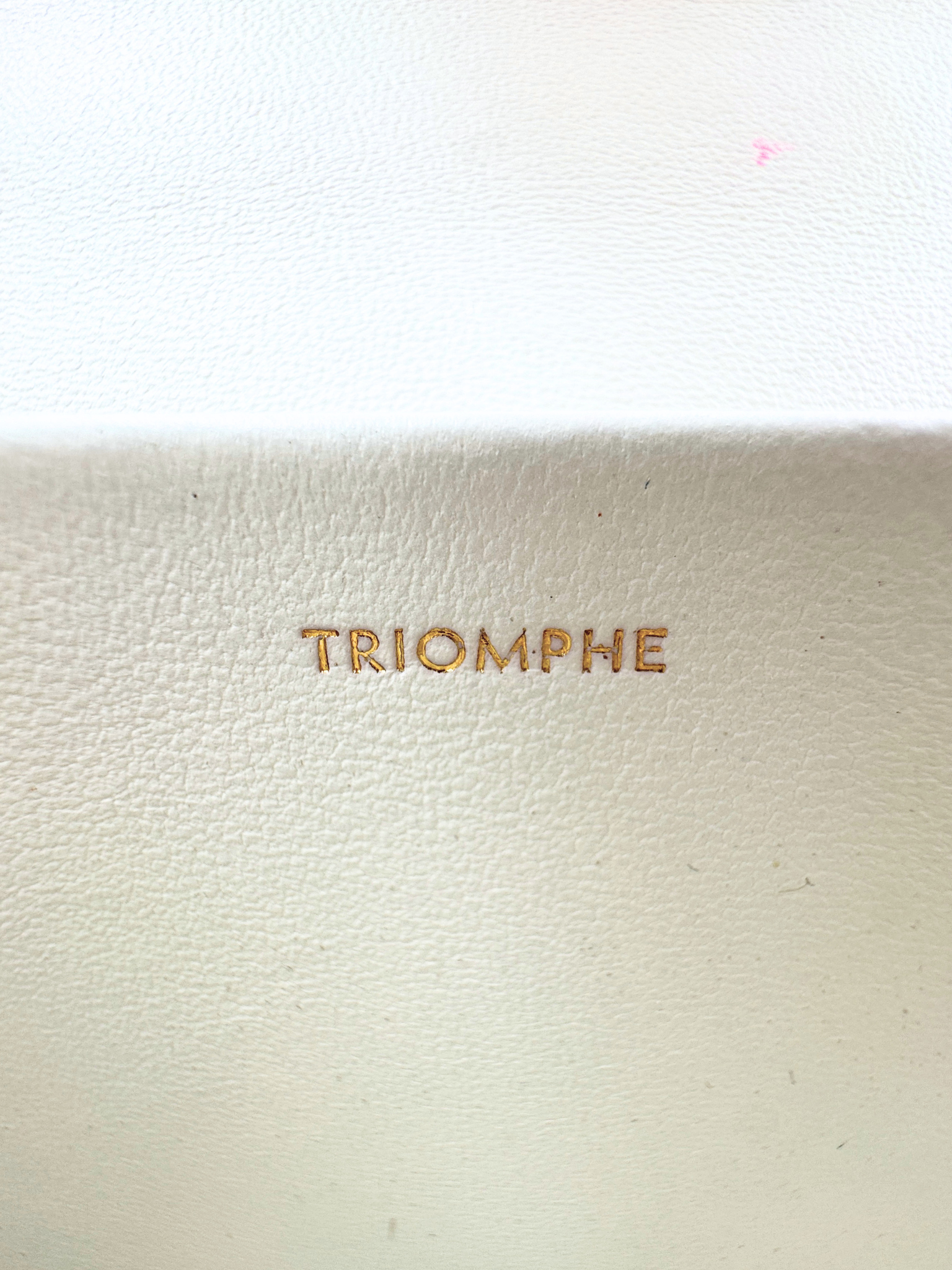 Triomphe Claude Chain Shoulder Bag in White Leather