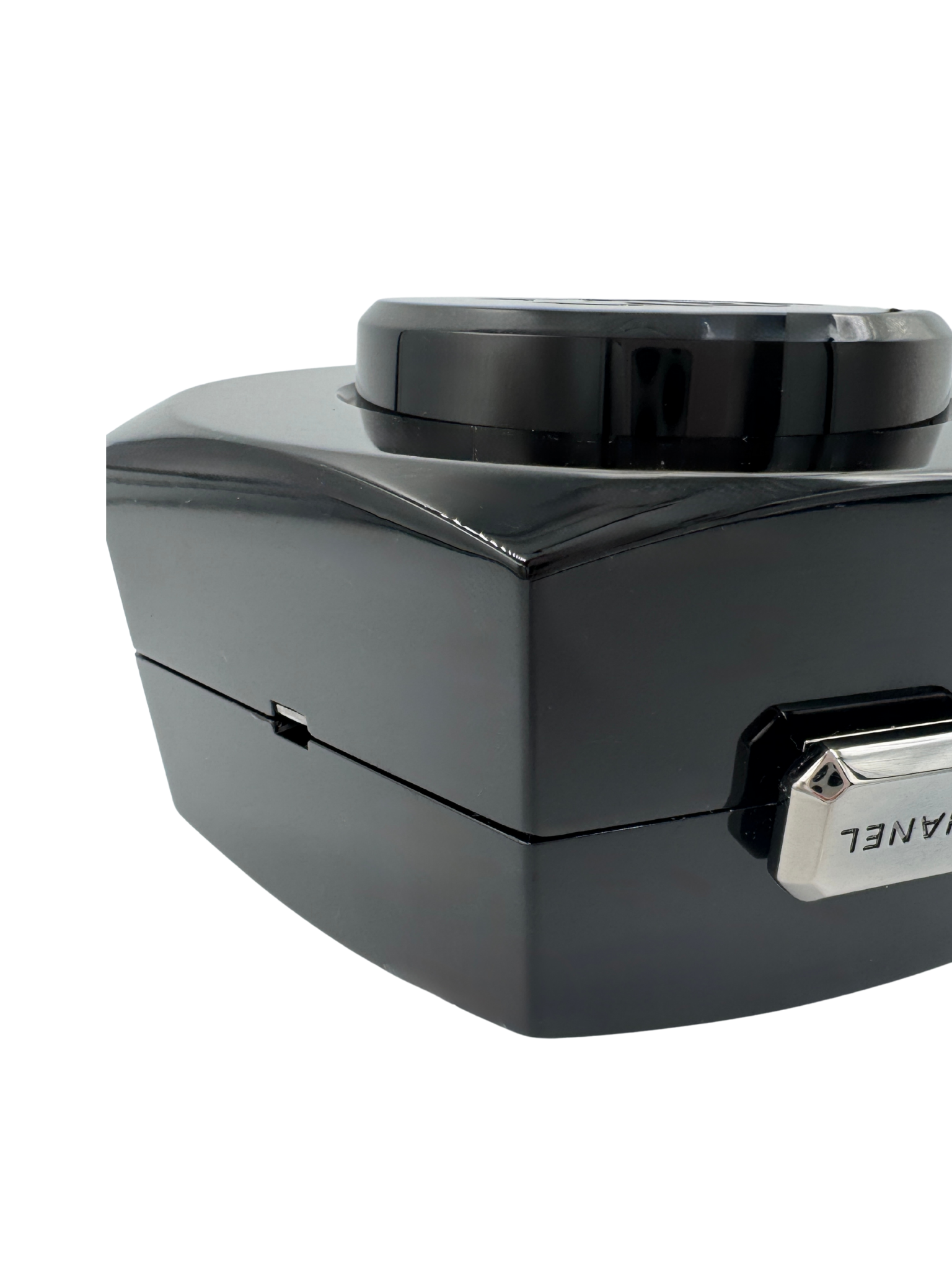 Octagon Minaudiere with Chain (28A Collection) in Black Acrylic Plexiglass