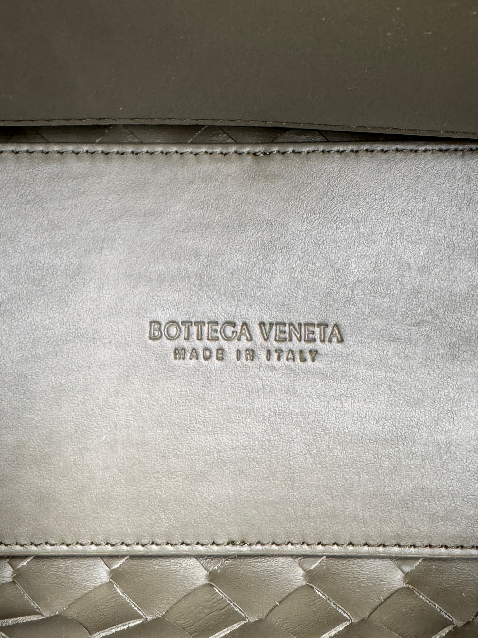 Small Andiamo Top Handle Shoulder Bag in Cypress Green Intrecciato Suede