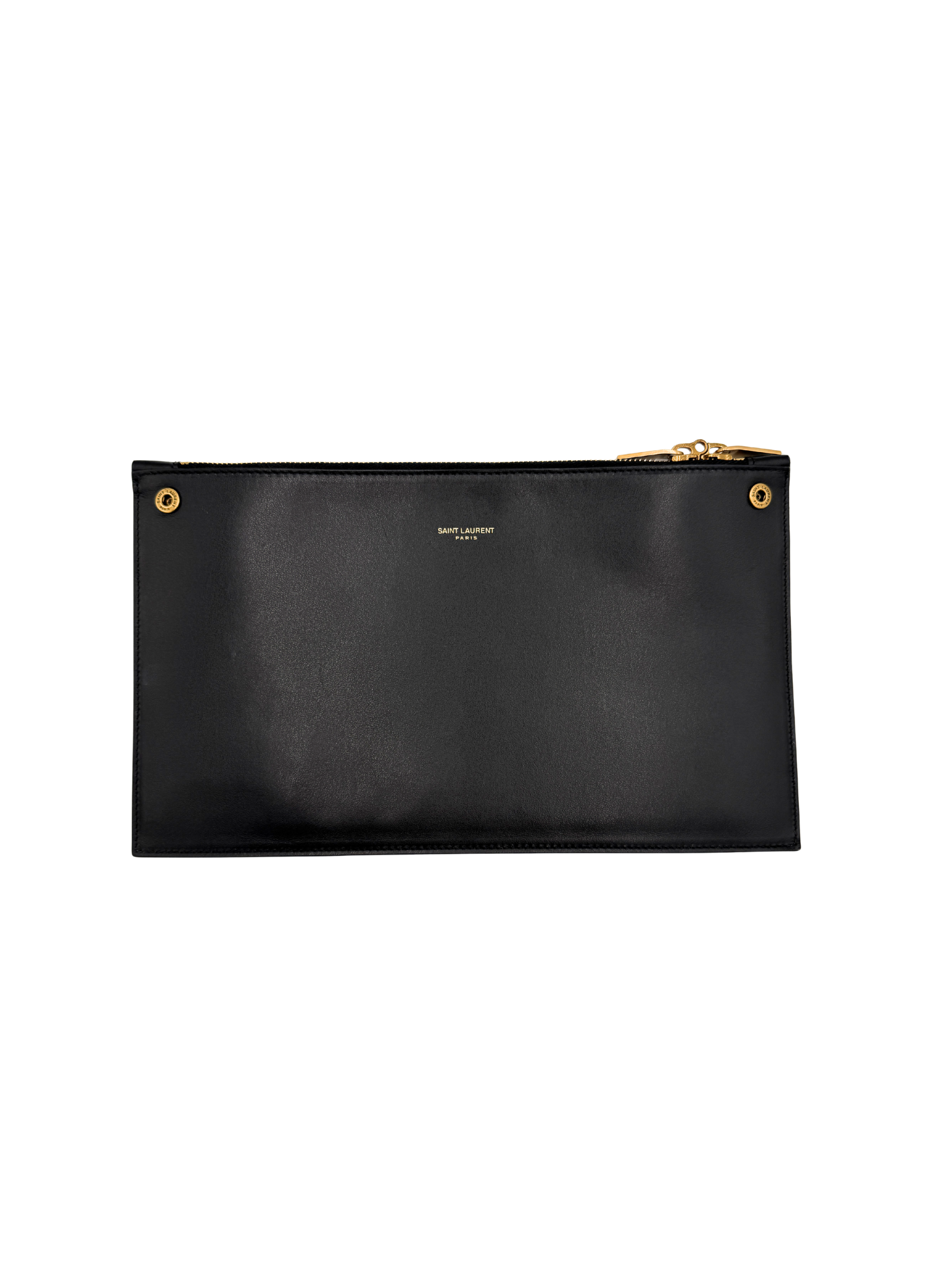 Small Sac De Jour Tote Bag with Removable Pouch Clutch in Black Smooth Calfskin Leather