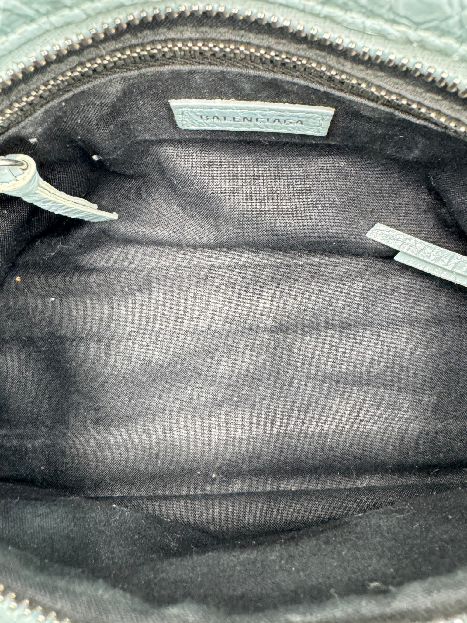 Classic Mini City Shoulder Bag in Blue Agneau Lambskin Leather