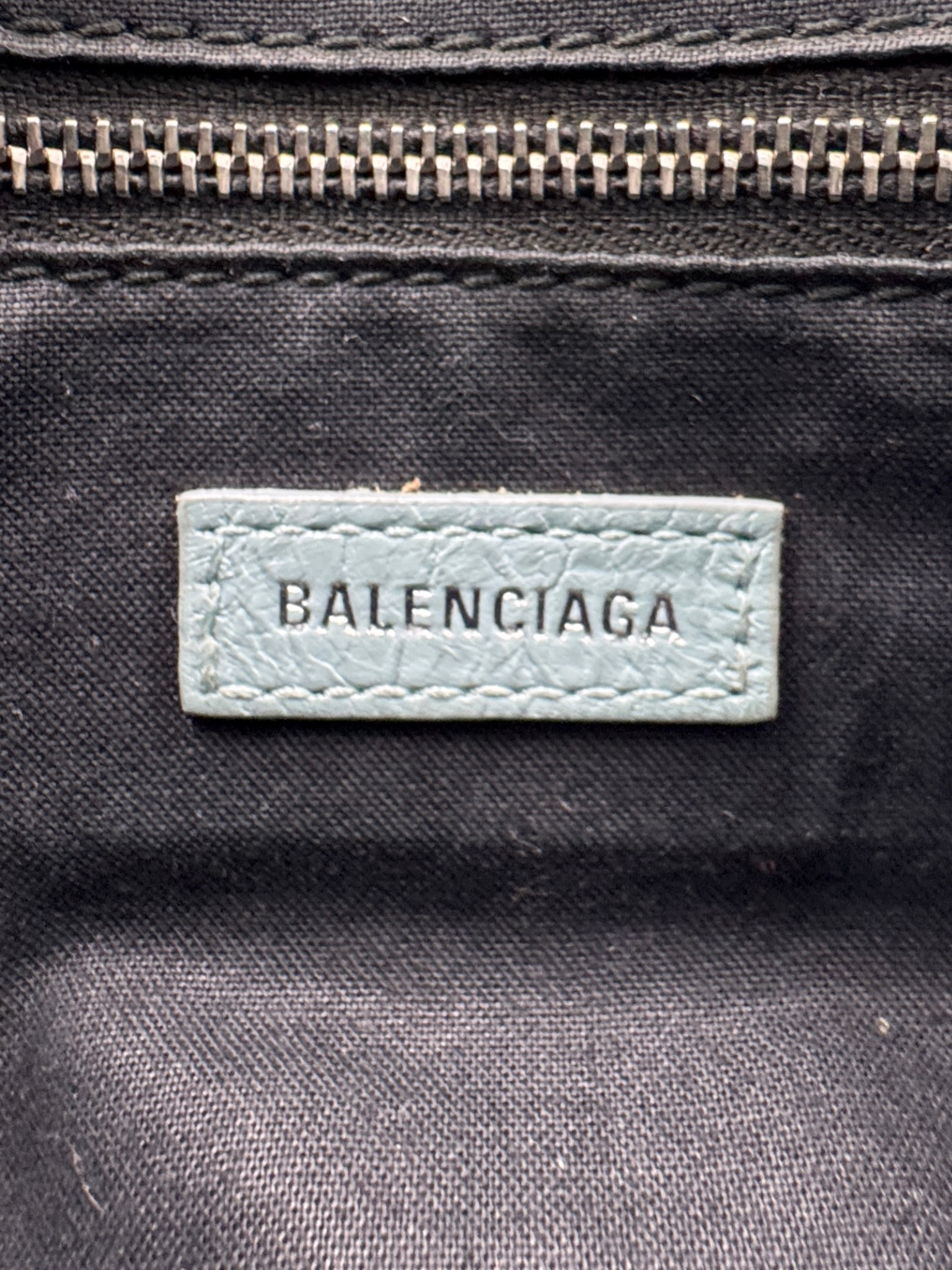 Classic Mini City Shoulder Bag in Blue Agneau Lambskin Leather