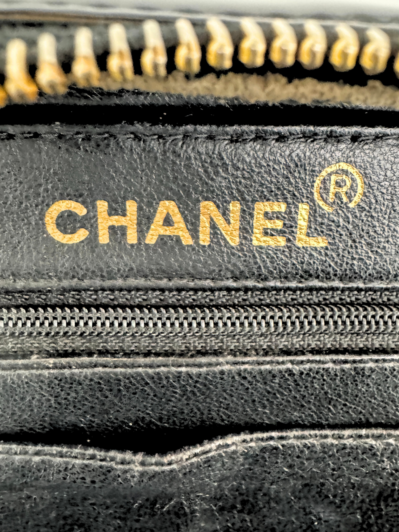 Vintage 1995 Barbie Collection CC Logo Rectangular Vanity Case in Black Patent Leather