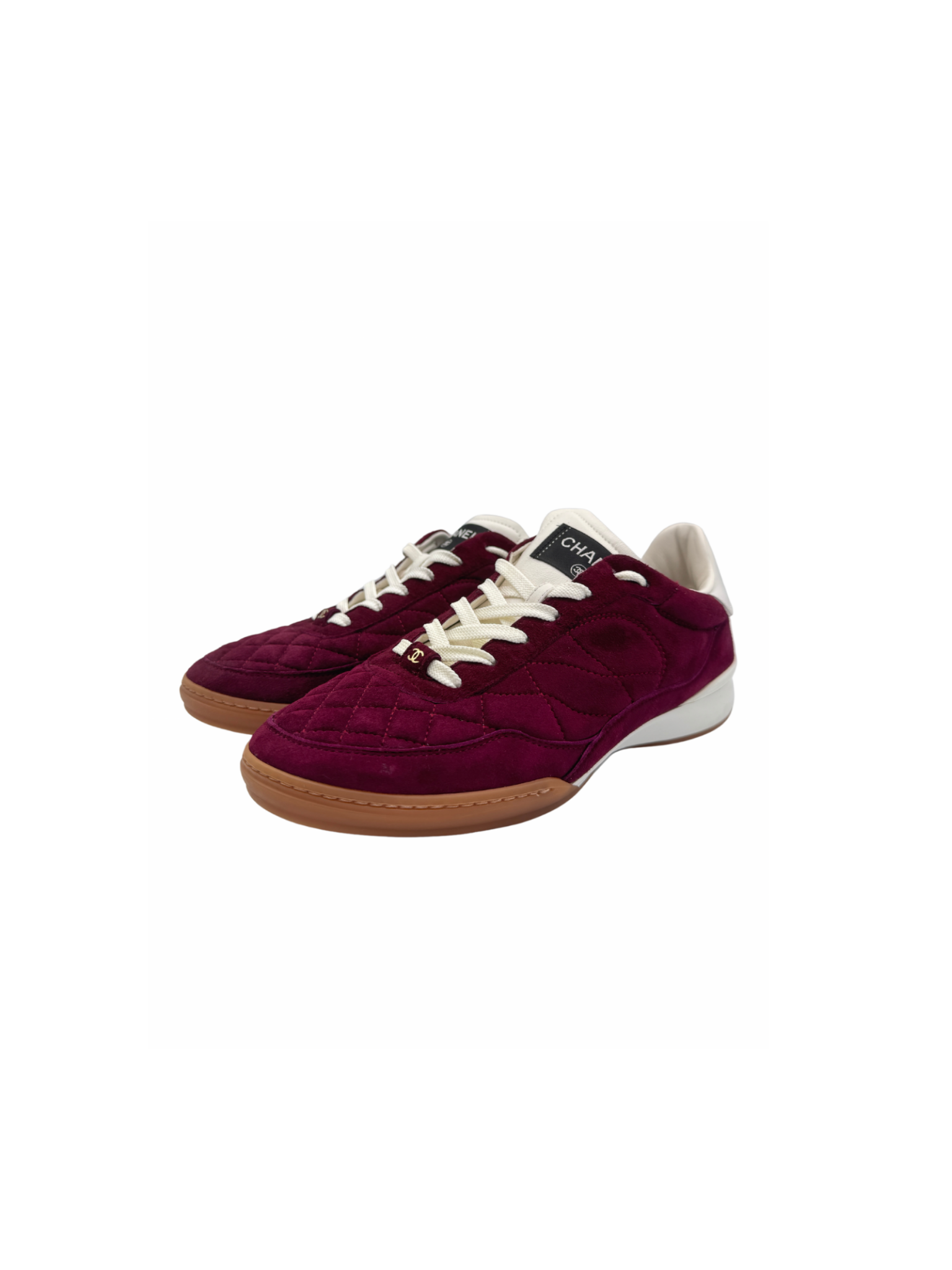 Size 40 Low Top CC Sneakers in Burgundy Suede