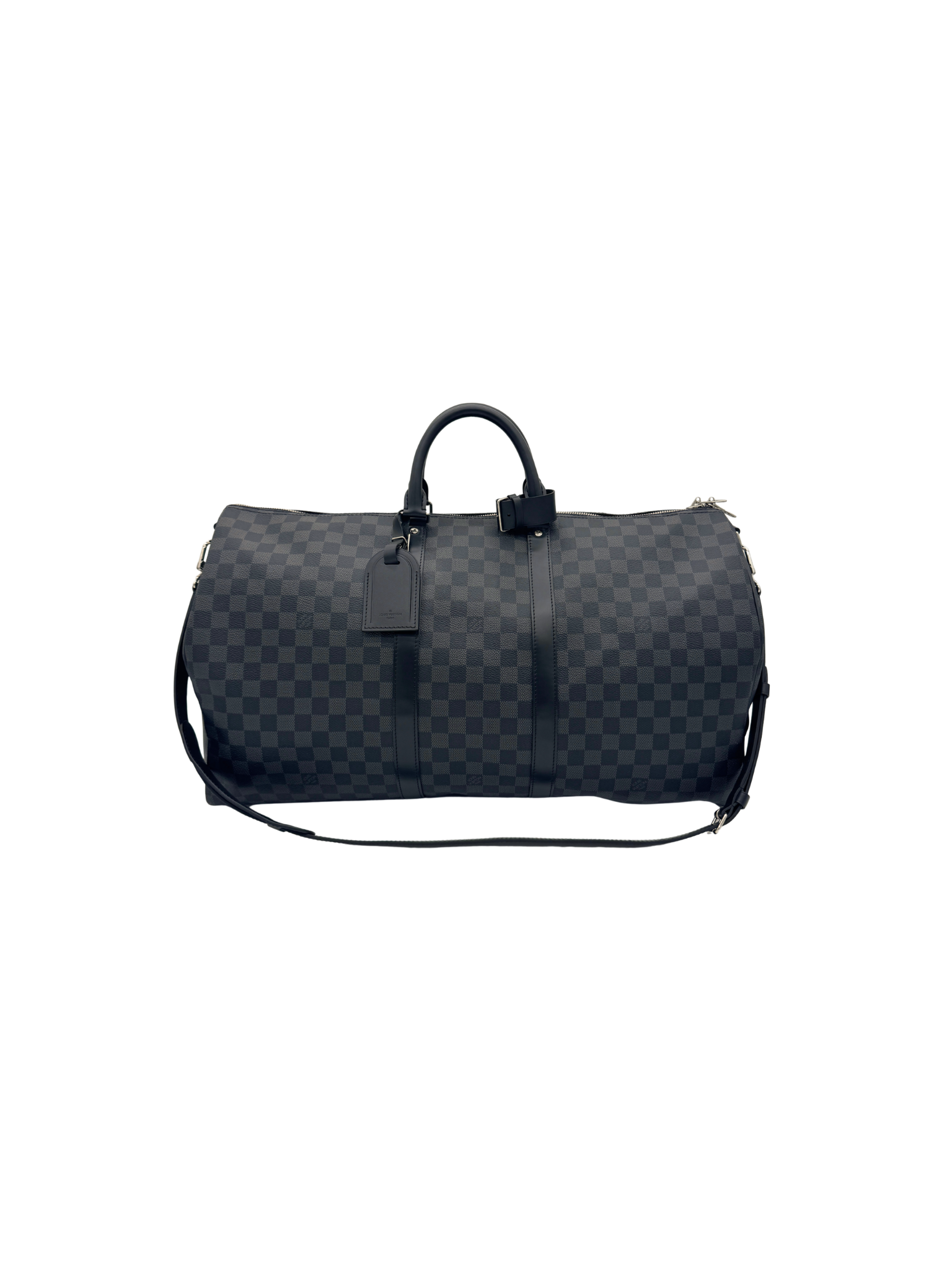 Louis Vuitton Keepall 55 Bandouliere Weekender Duffel Bag in Damier Graphite Coated Canvas