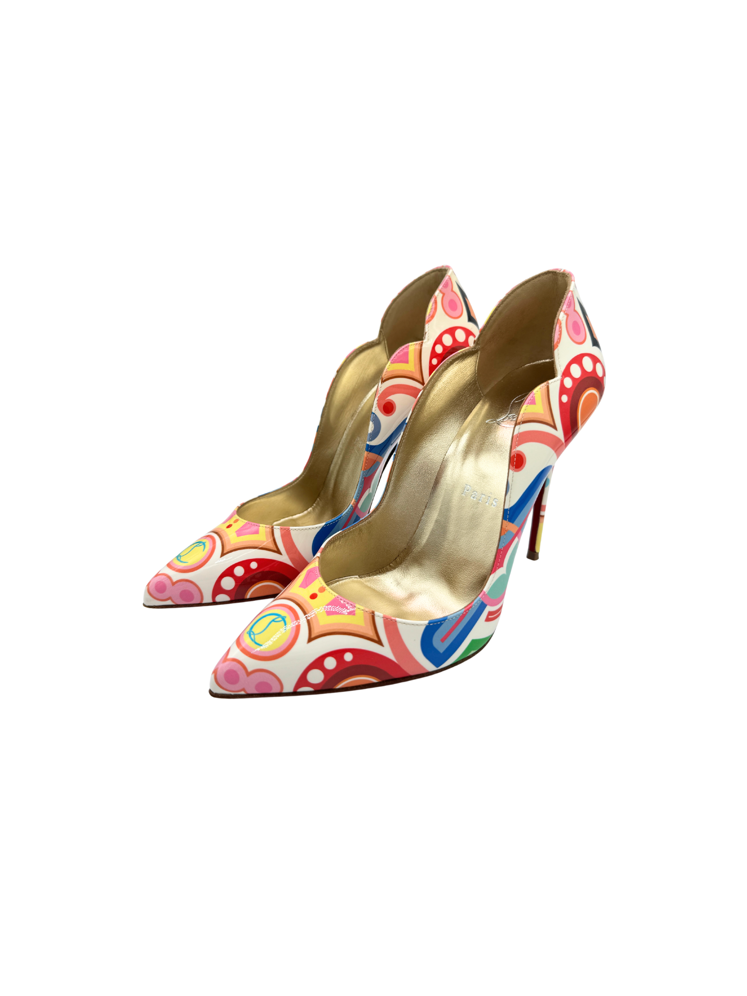 Christian Louboutin Size 37 Hot Chick 100mm Pumps in Multicolor Leather