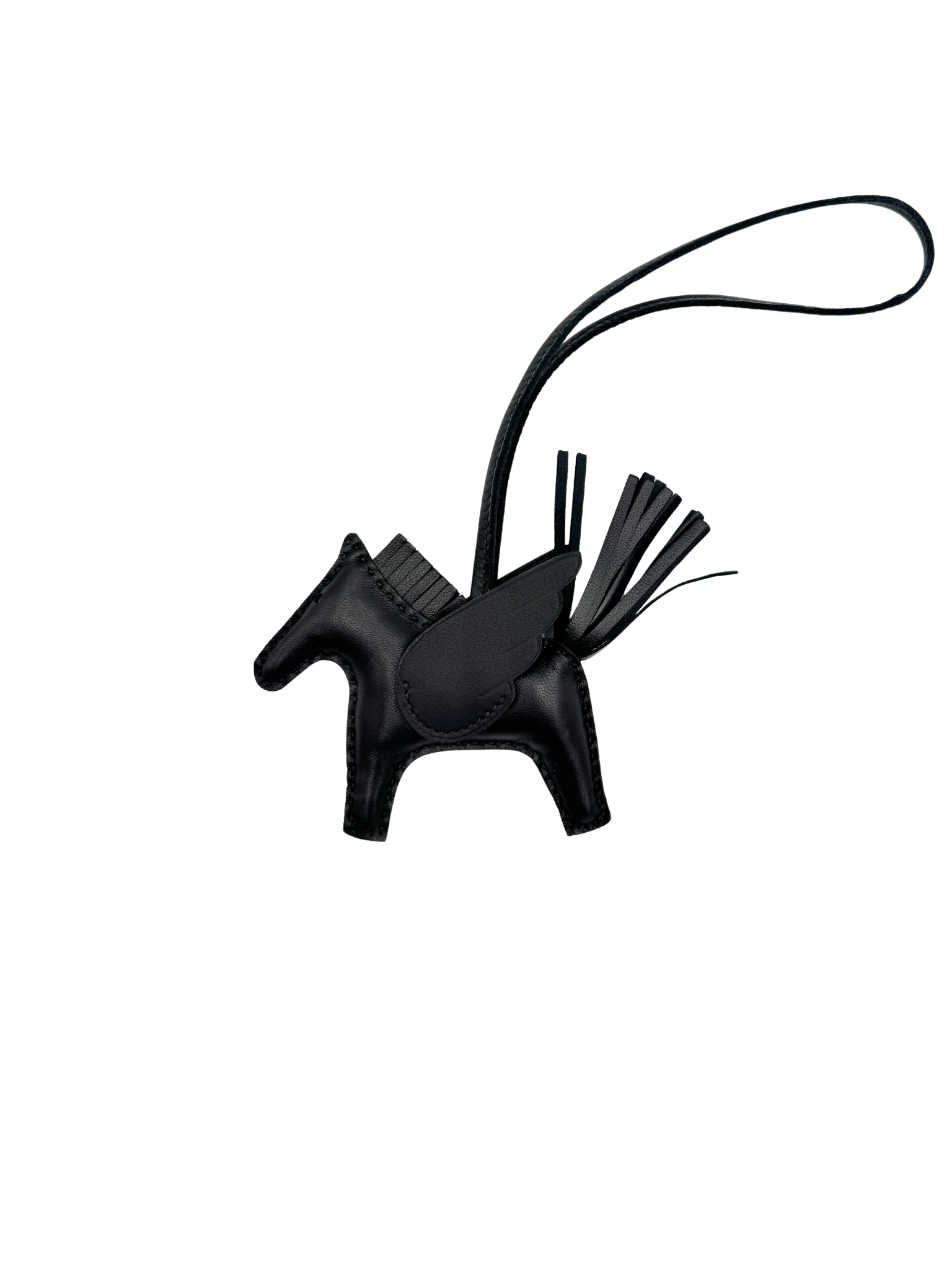 So Black Pegase PM GriGri Bag Charm in Noir/Black Milo Lambskin Leather & Swift Calfskin Leather