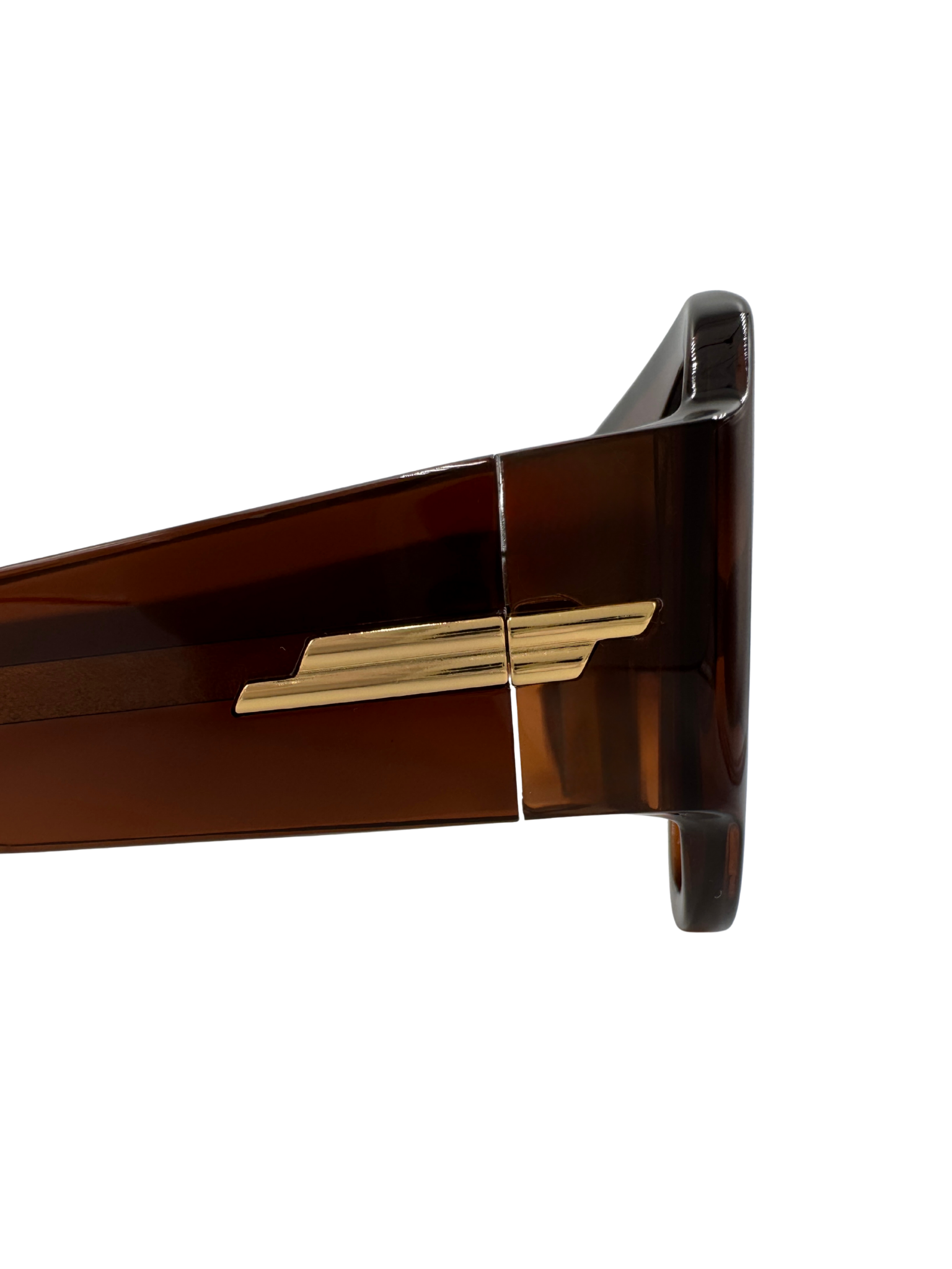 Shield Aviator Sunglasses in Brown Acetate