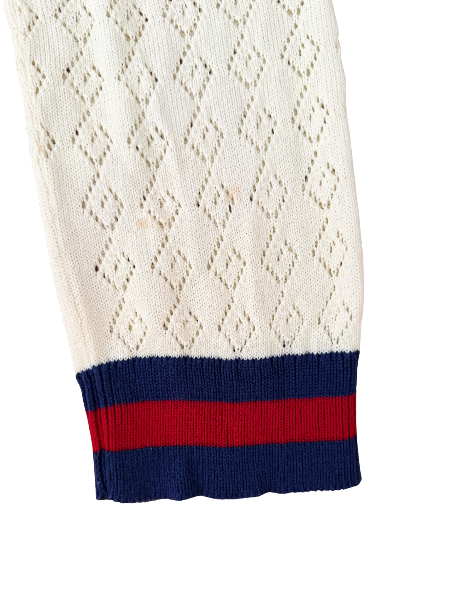 Size XXL GG Monogram Cardigan with GG Embellished Buttons in Ivory Knit with Gucci Web Trim
