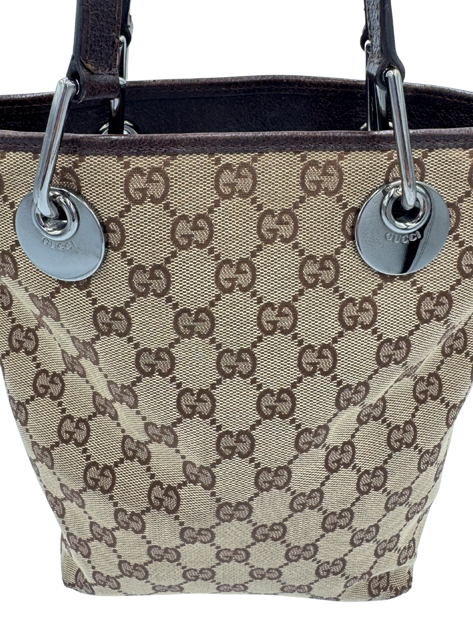 GG Small Eclipse Tote Bag in Brown & Tan GG Supreme Canvas