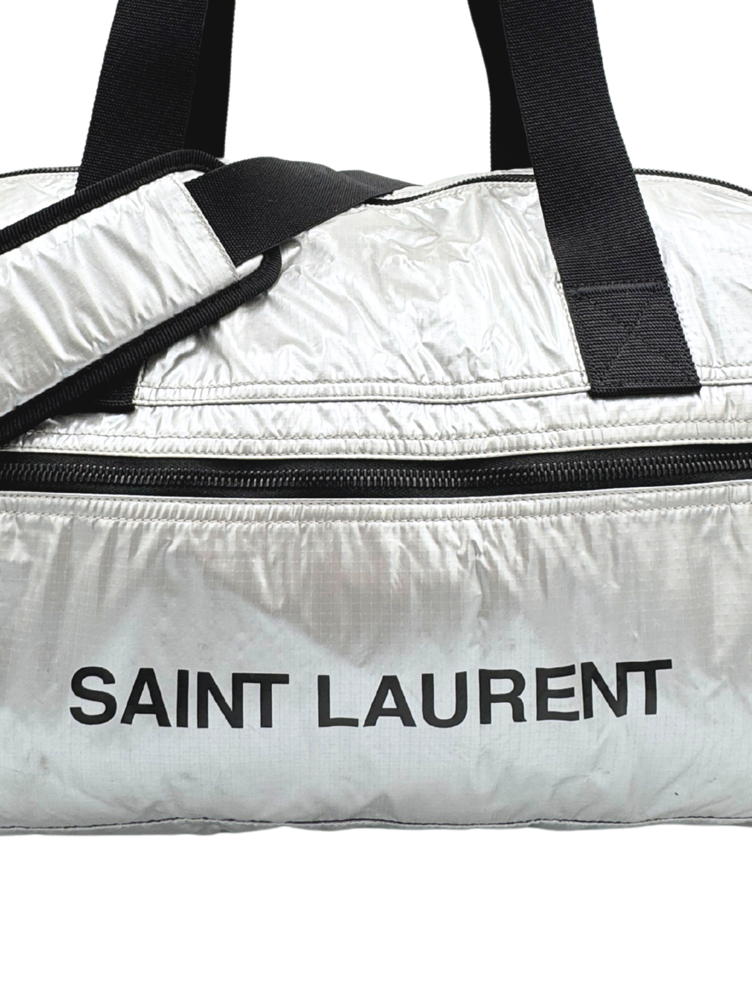 Nuxx City Weekender Puffy Duffel Bag in Silver Nylon Ripstop