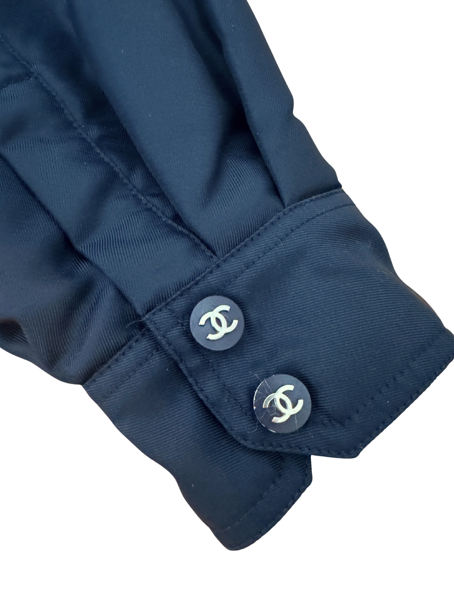 Size M / FR 40 Vintage Zip-Up Utility Bomber Jacket in Navy Fabric