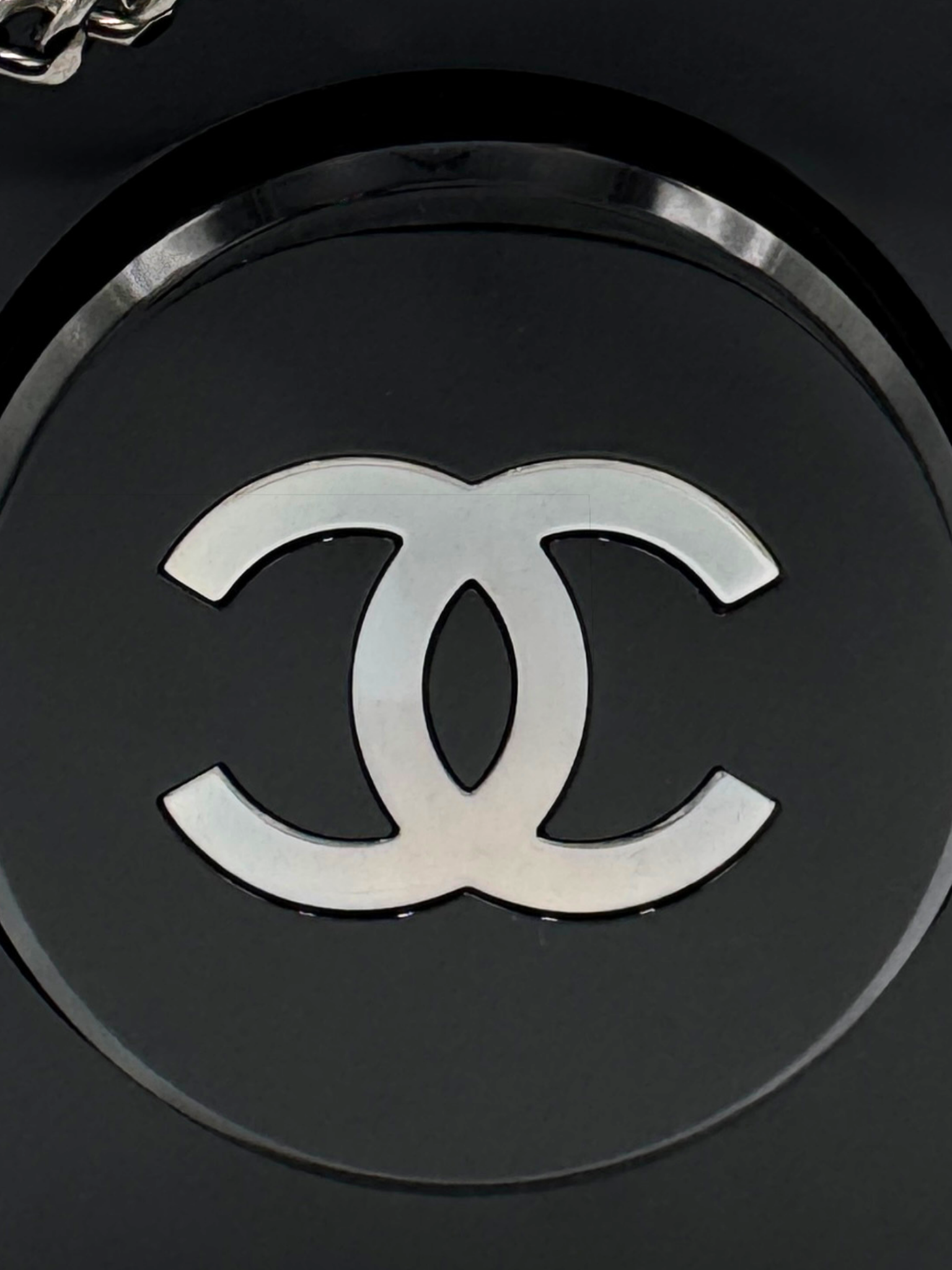 Octagon Minaudiere with Chain (28A Collection) in Black Acrylic Plexiglass