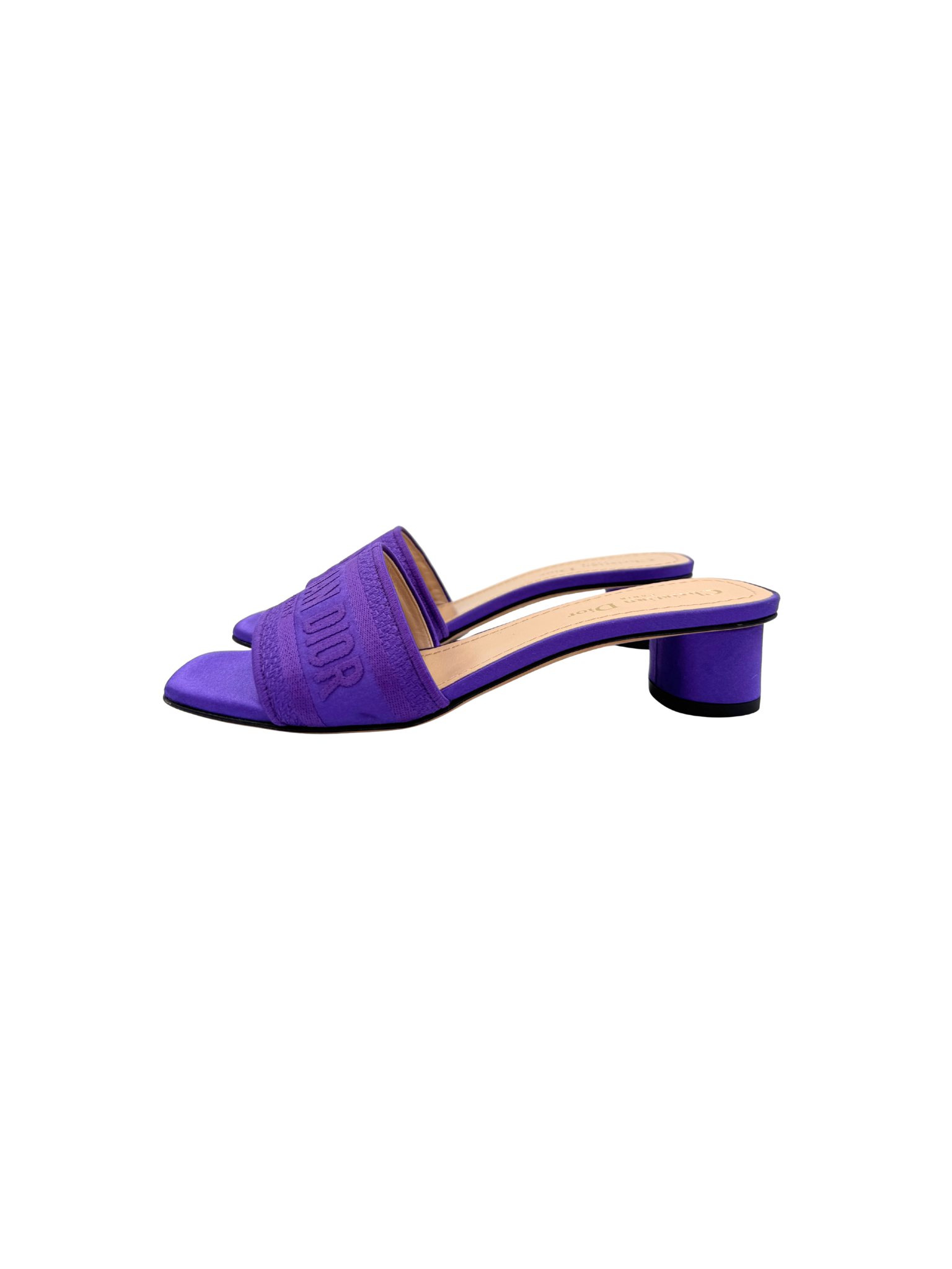 Size 38 Dway Logo Mule Sandals in Purple Satin