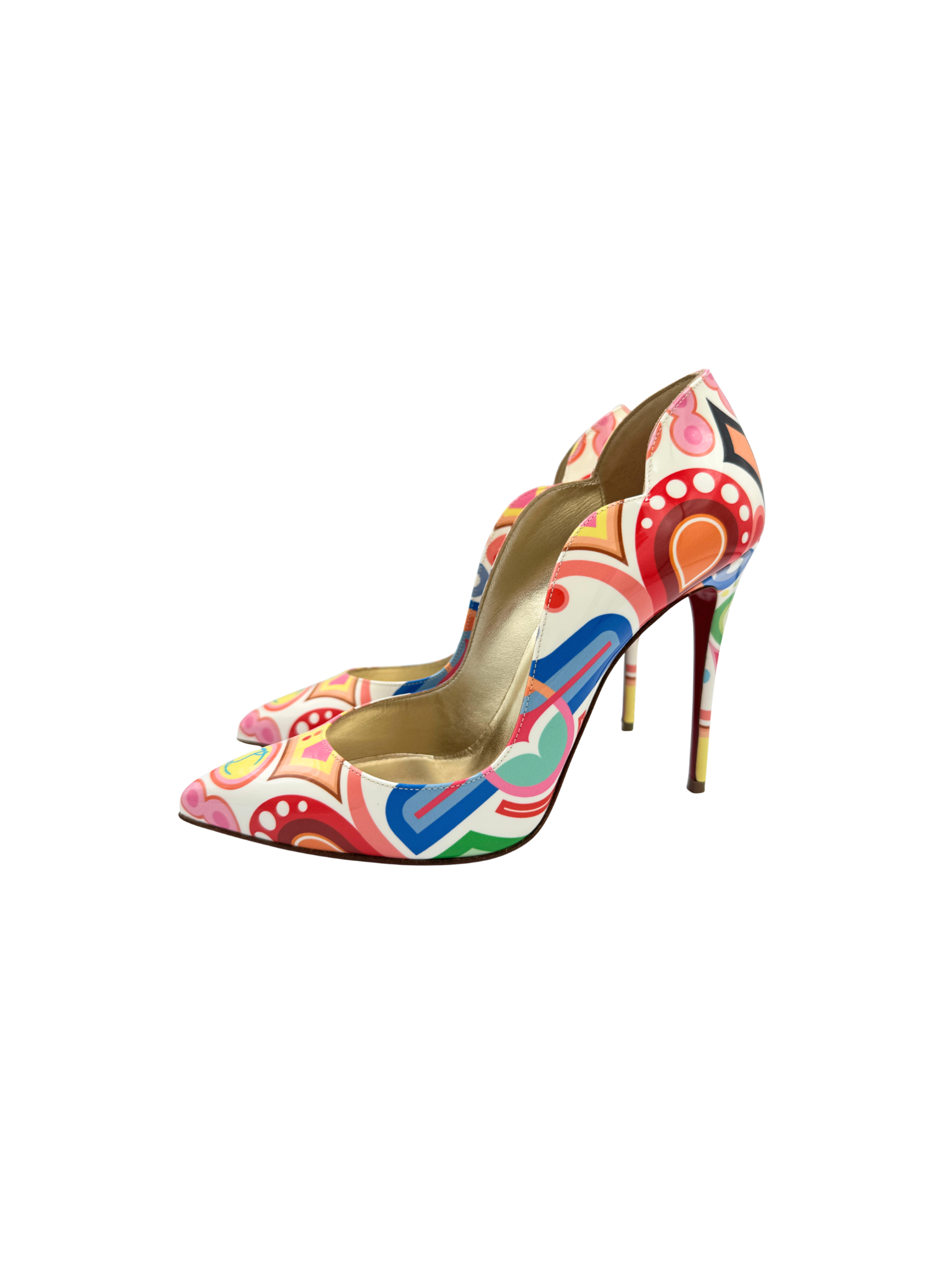 Christian Louboutin Size 37 Hot Chick 100mm Pumps in Multicolor Leather