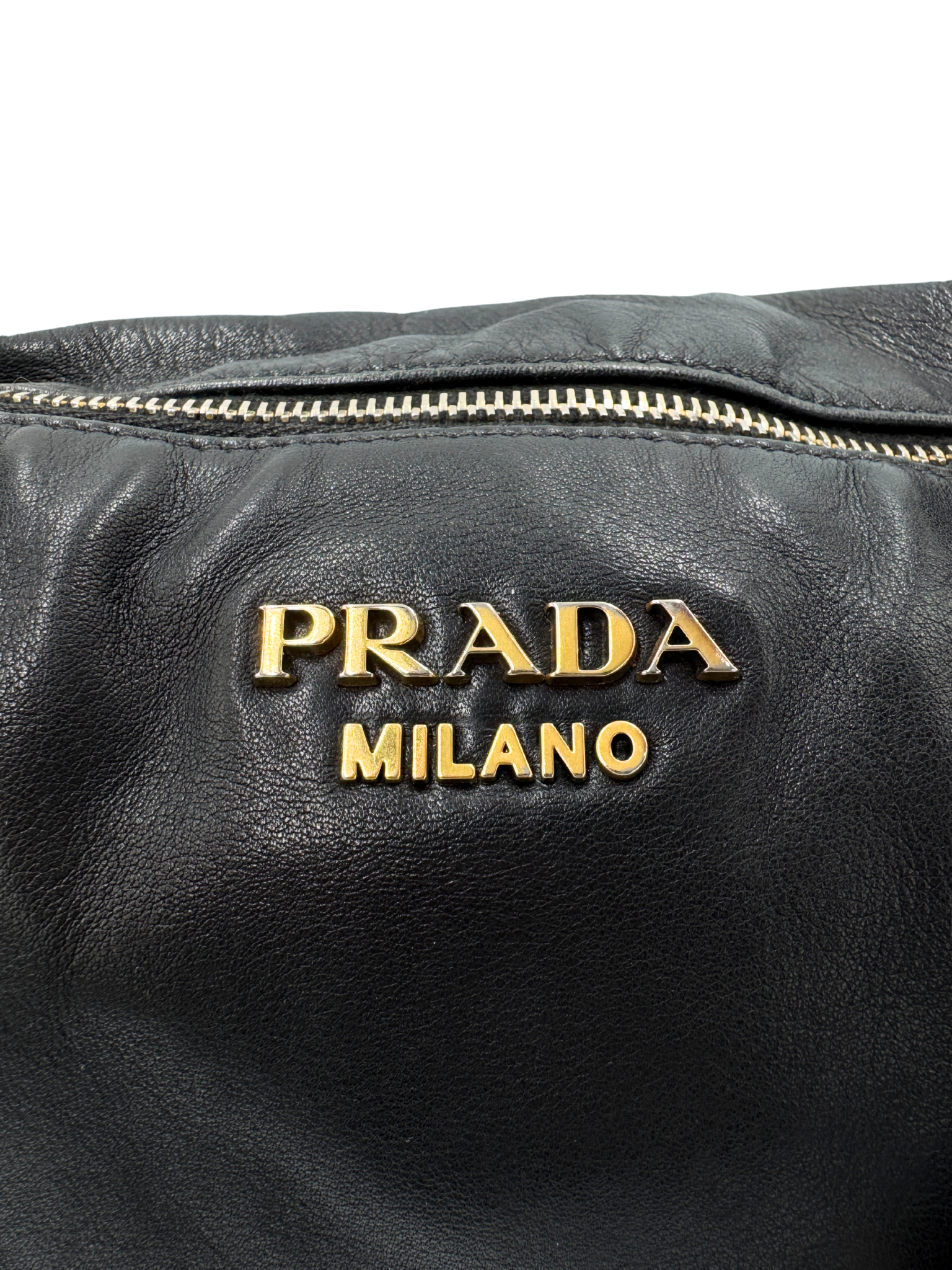 Vintage Hobo Satchel Bag with Crossbody Strap in Black Leather