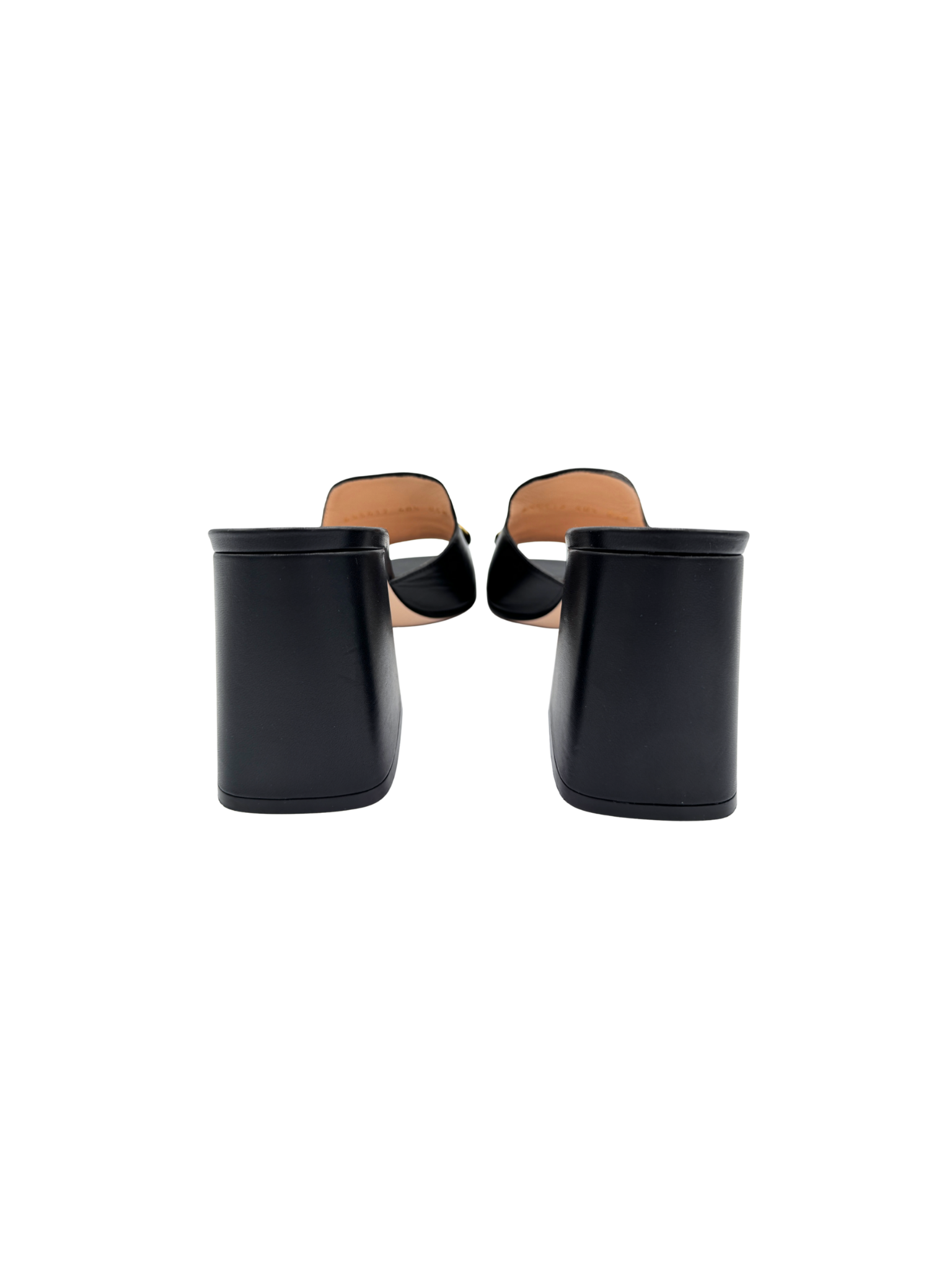 Size 40.5 Horsebit Slide Sandals in Black Smooth Leather