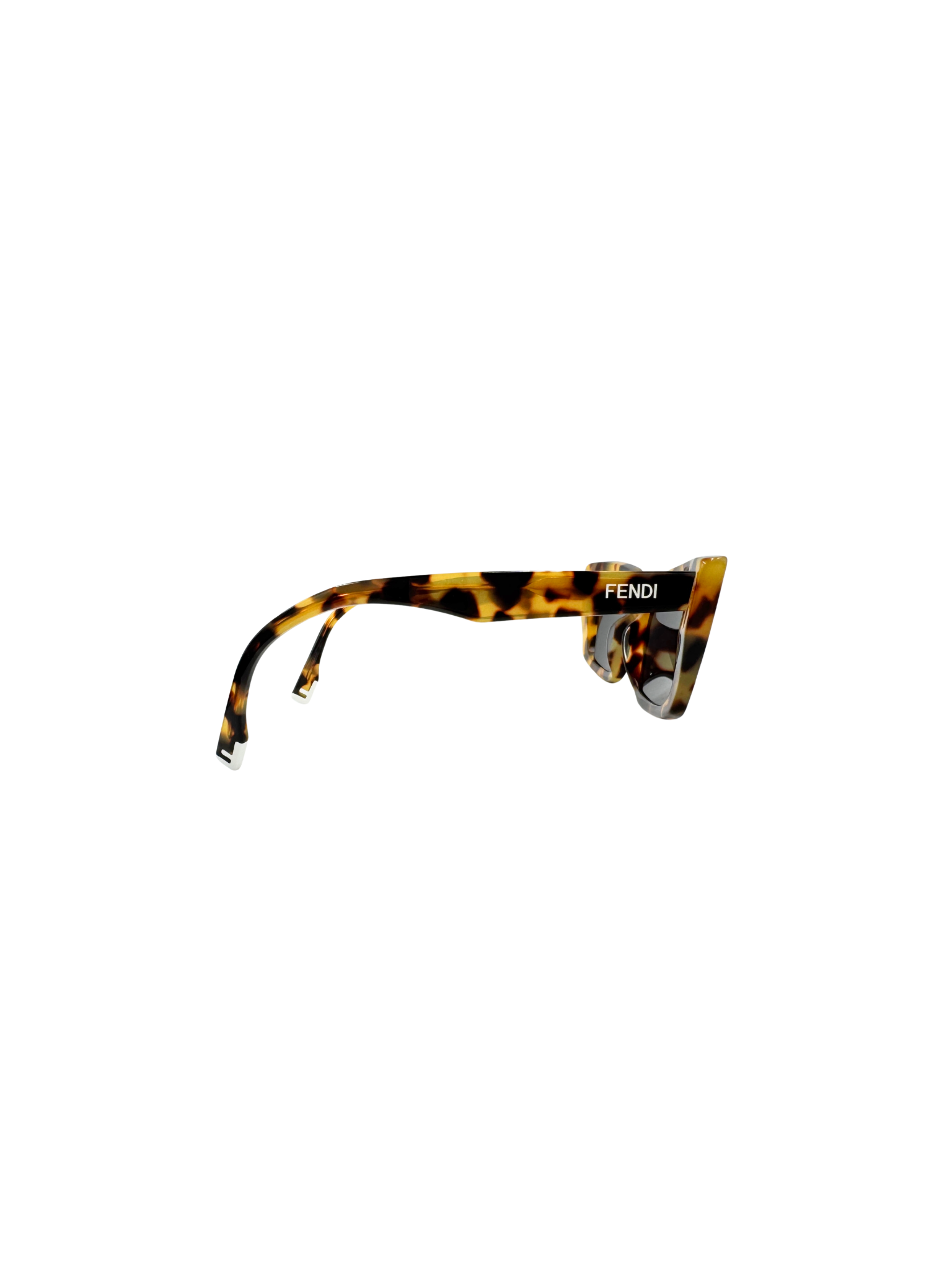 Cat-Eye Sunglasses with Cutouts in Brown Tortoise Acetate