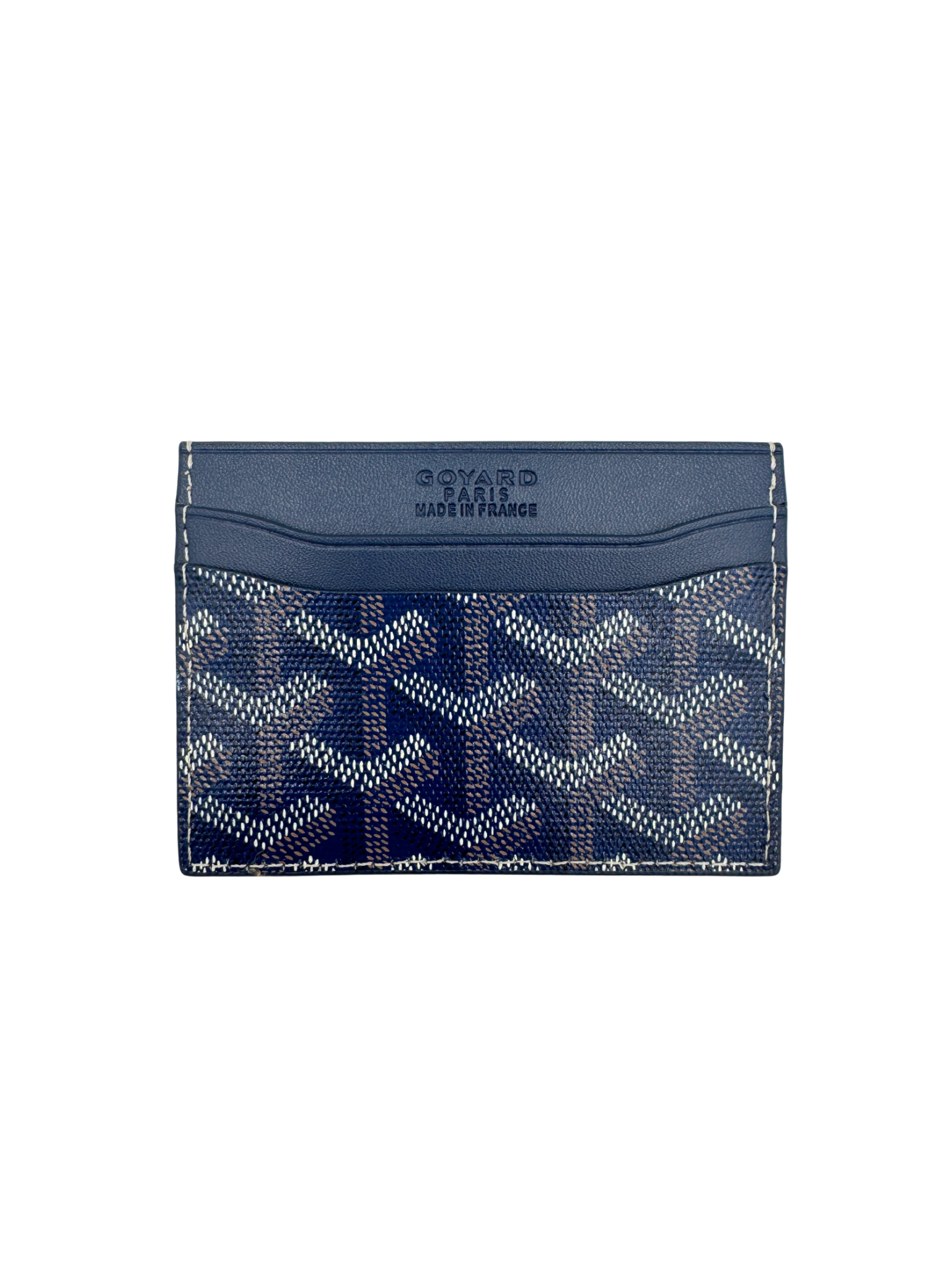Saint Sulpice Card Holder Wallet in Navy Blue Goyardine & Leather