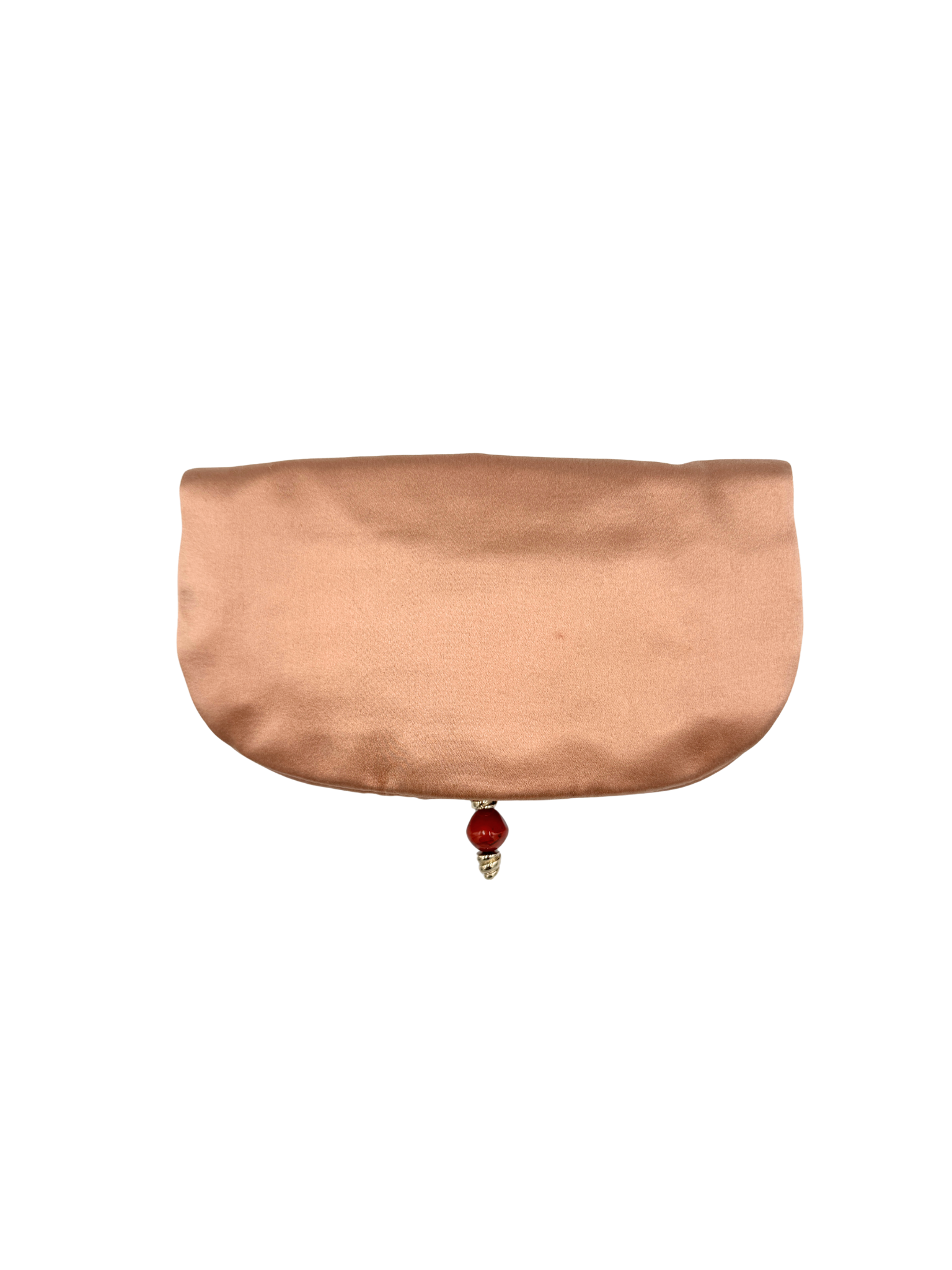Vintage Embellished Evening Clutch in Blush Nude Satin