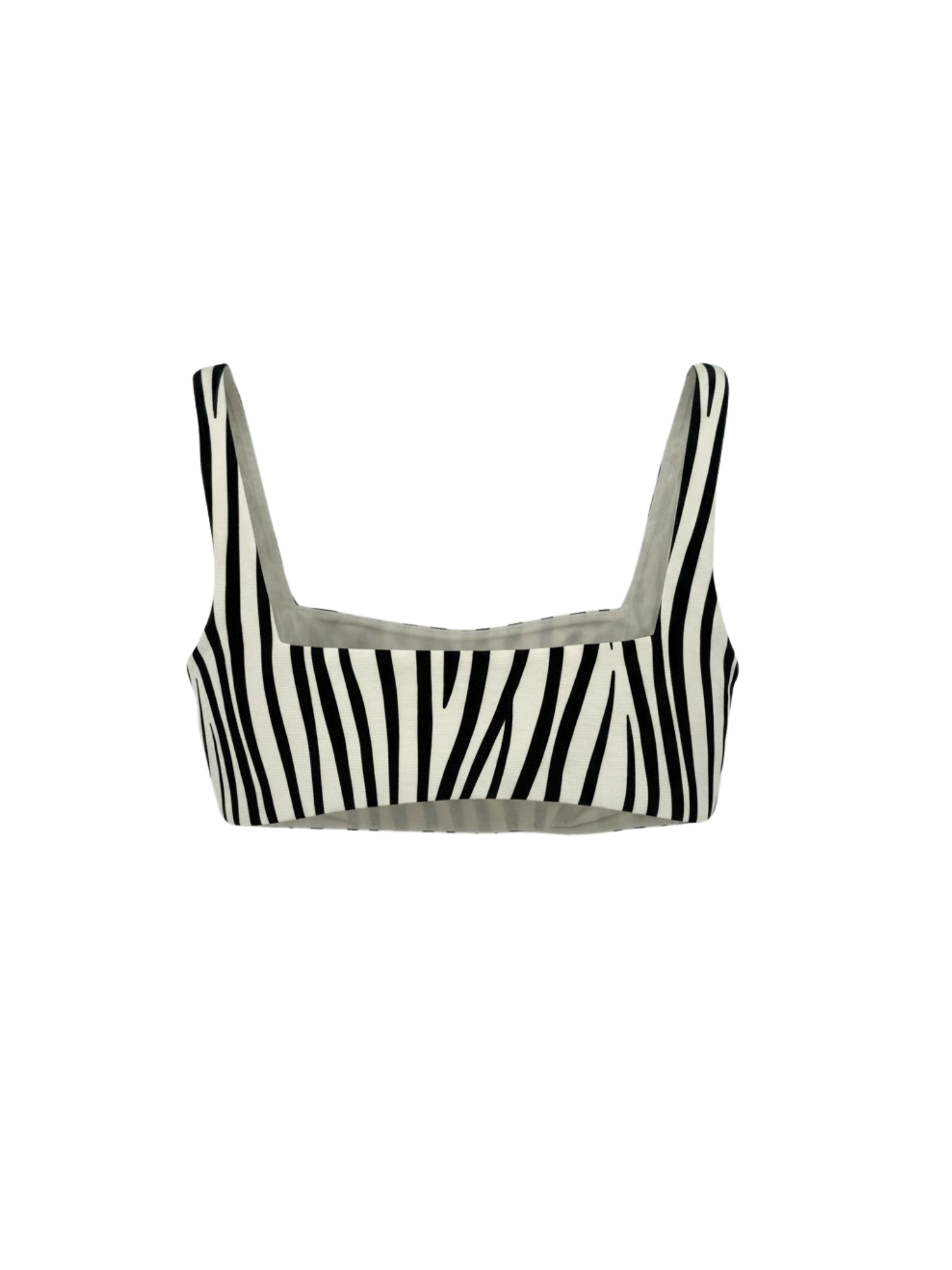 Size S / IT 40 Zebra Print Cropped Top in Black and White Silk Blend