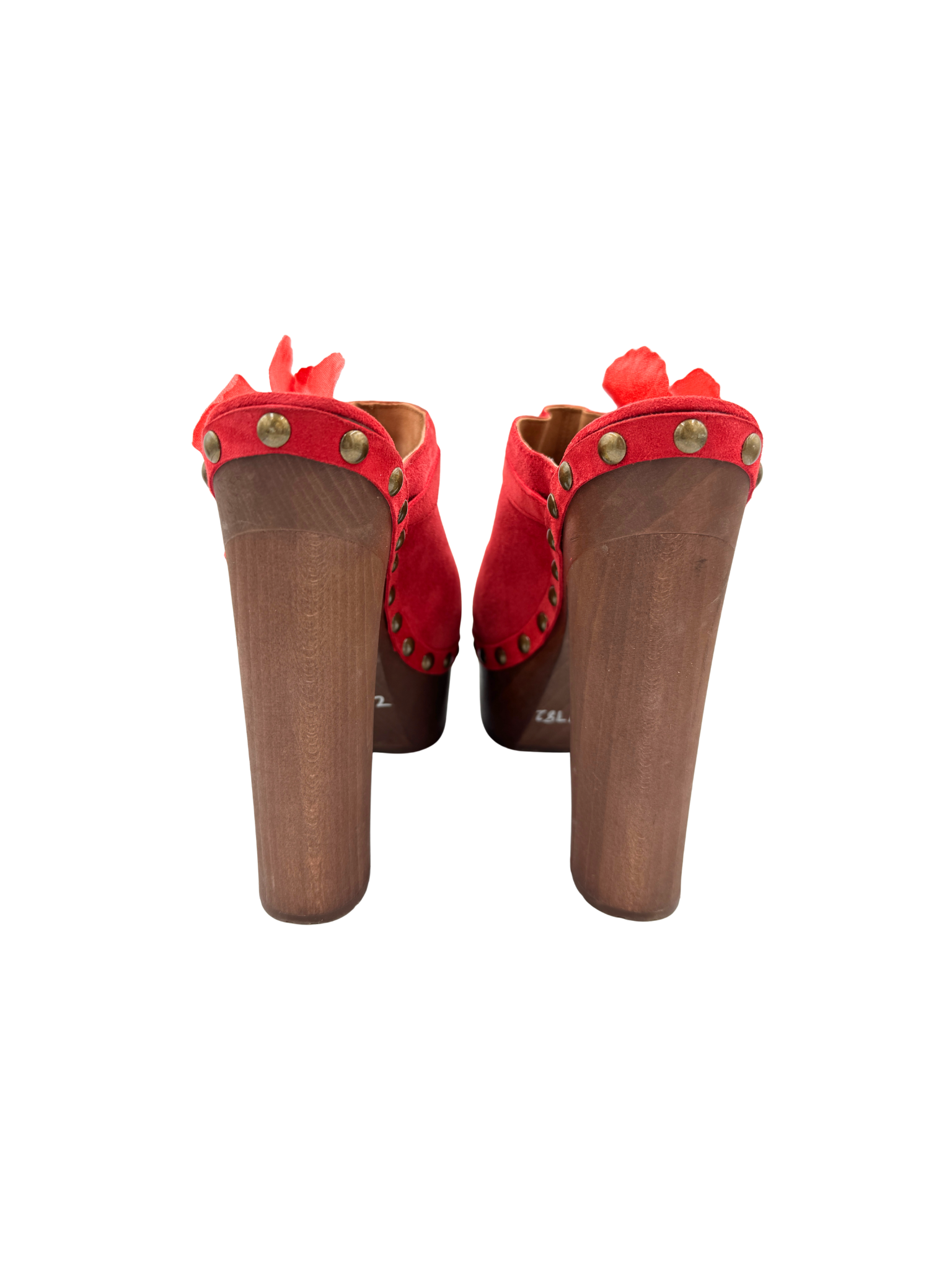 Size 41 2010 Karl Lagerfeld Era Poppy Platform Clogs in Red Suede